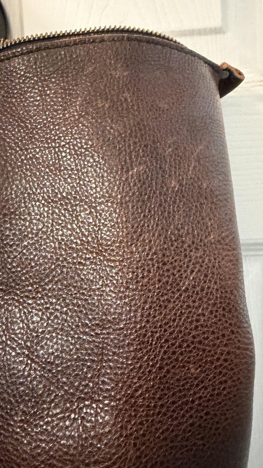 Portland Leather Tote Bag Oversized Coldbrew With Zipper
