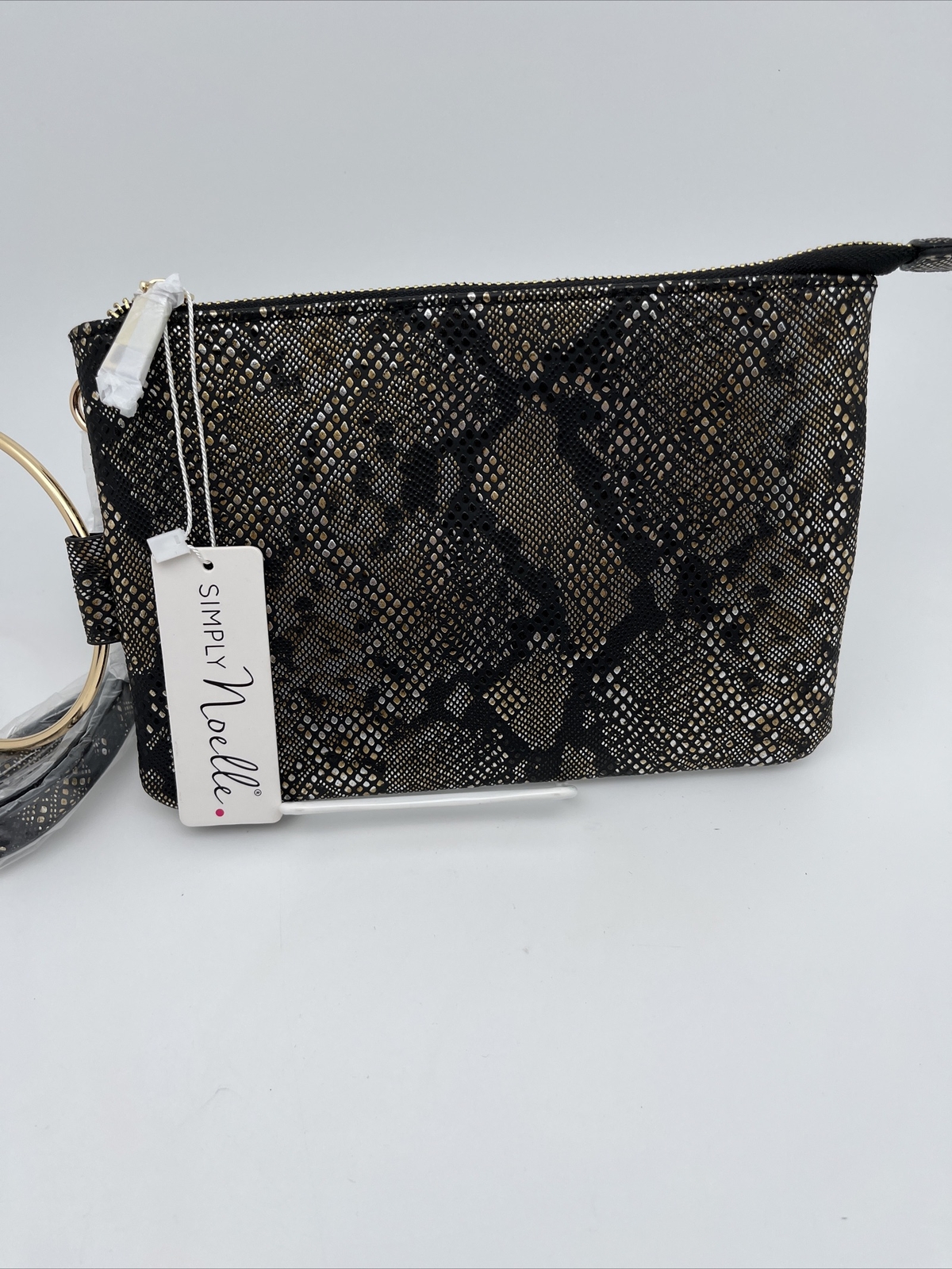 Simply Noelle Snakeskin Clutch Small Bag NWT Strap Ring Faux Leather
