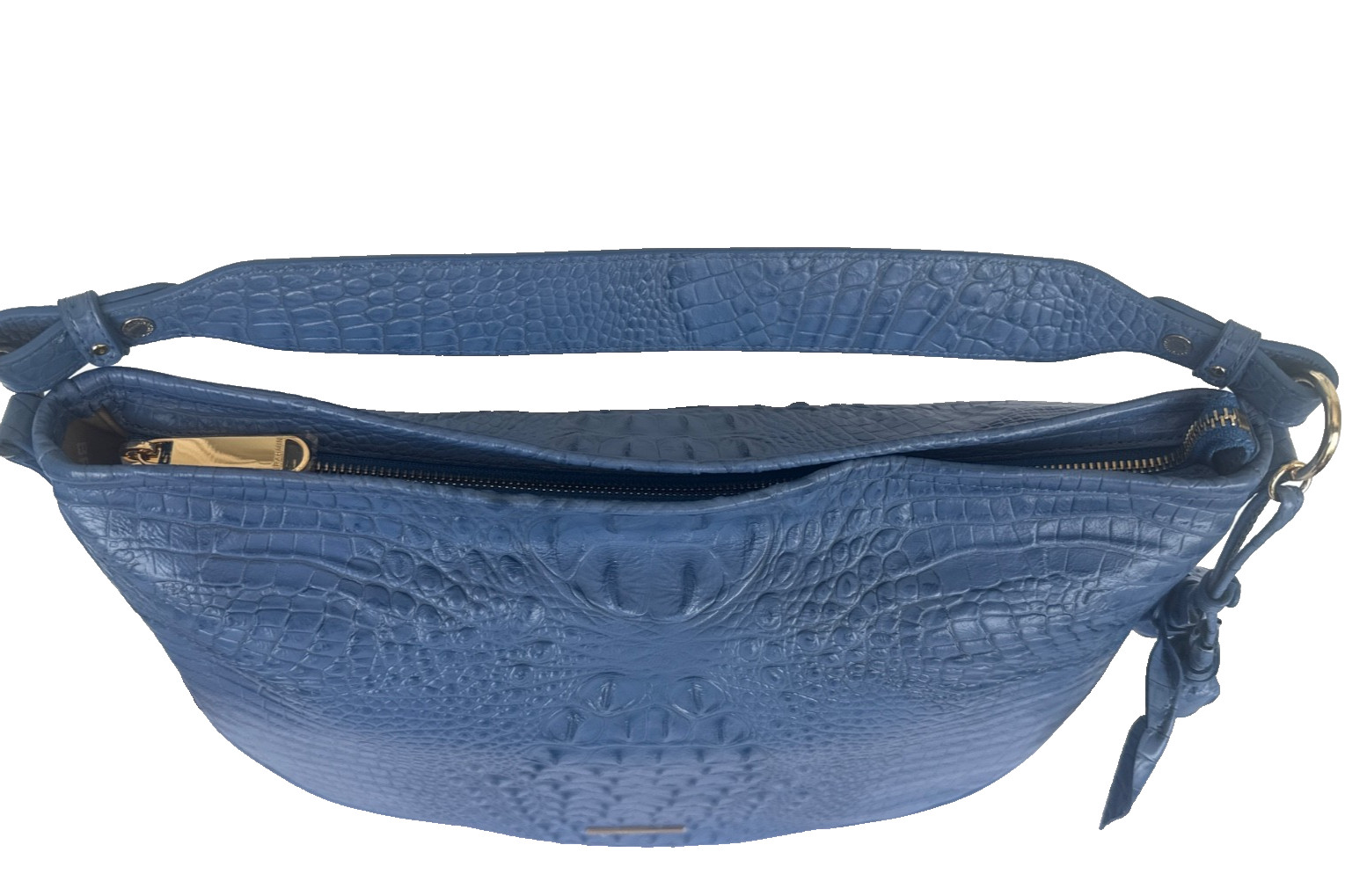 Brahmin Kathleen Rose Large Shoulder Bag Reggata Keepsake Blue Melbourne Leather