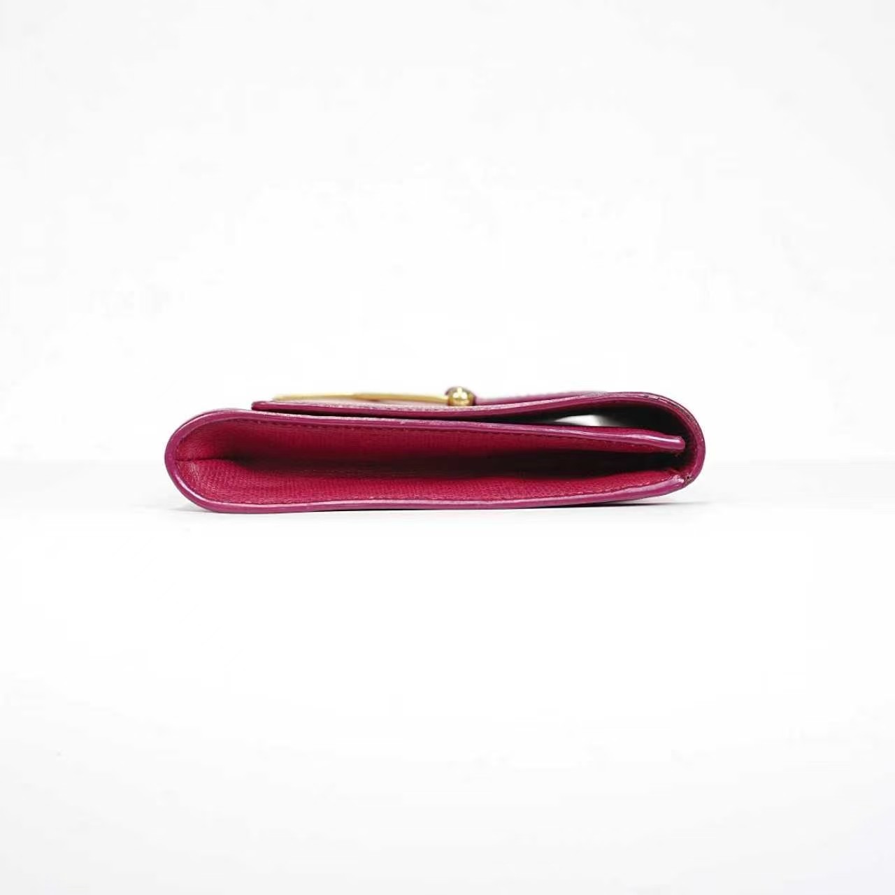 Saint Laurent Y-Ligne Leather Clutch with Gold-tone Logo