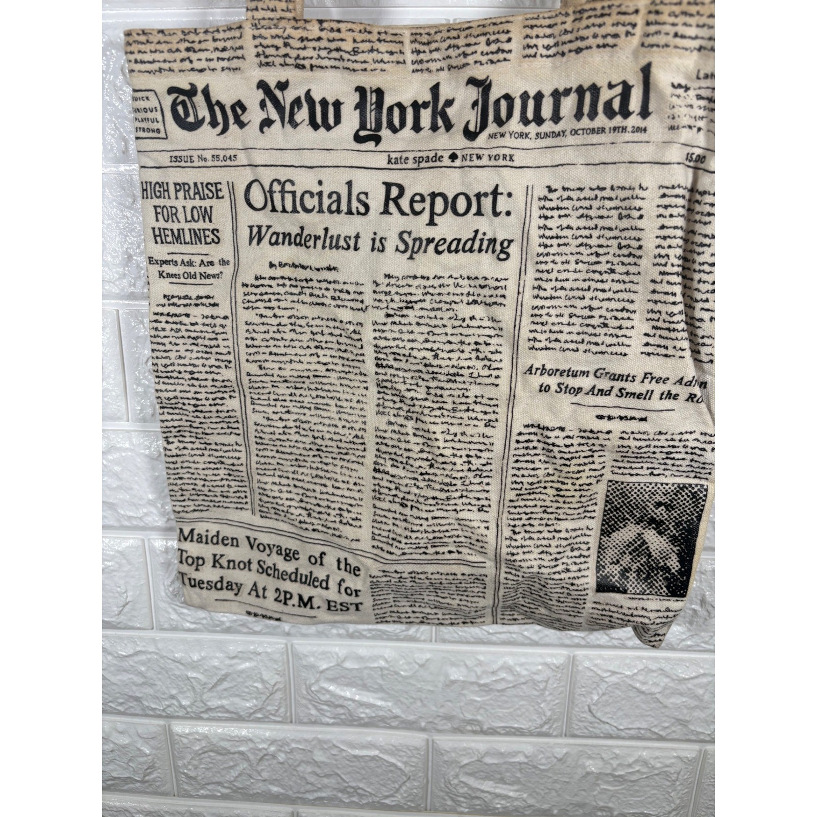 Kate Spade New York Journal Newspaper Print Tote Bag Shopper