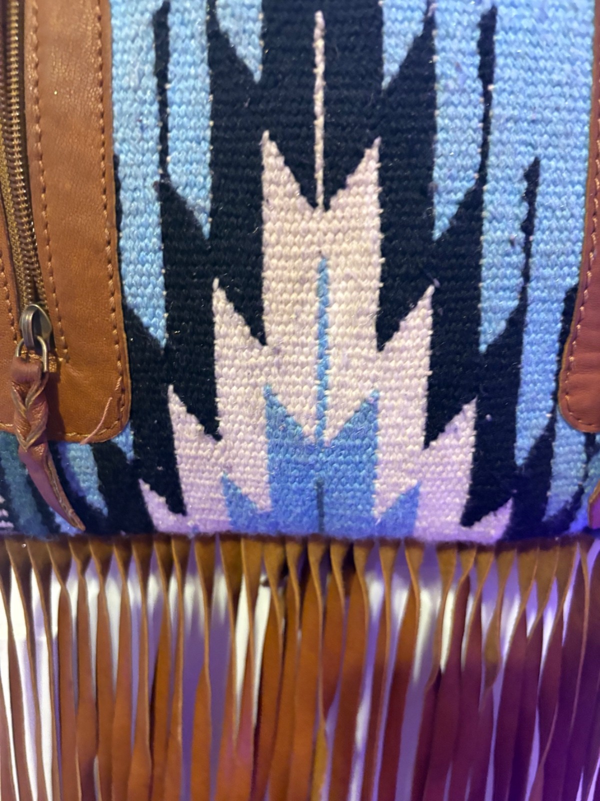 American Darling Fringe Crossbody Western Purse Preloved Teal/Brown