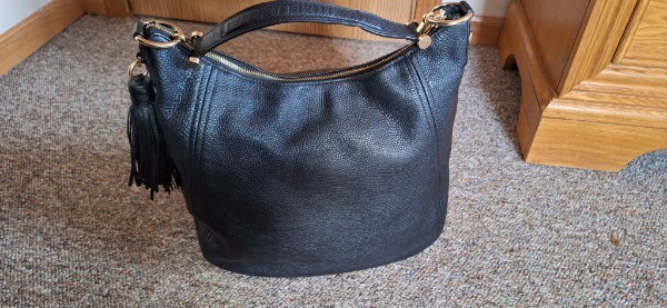 MICHAEL KORS Lydia Large Luxury Designer Brown Leather Hobo Shoulder Bag EUC