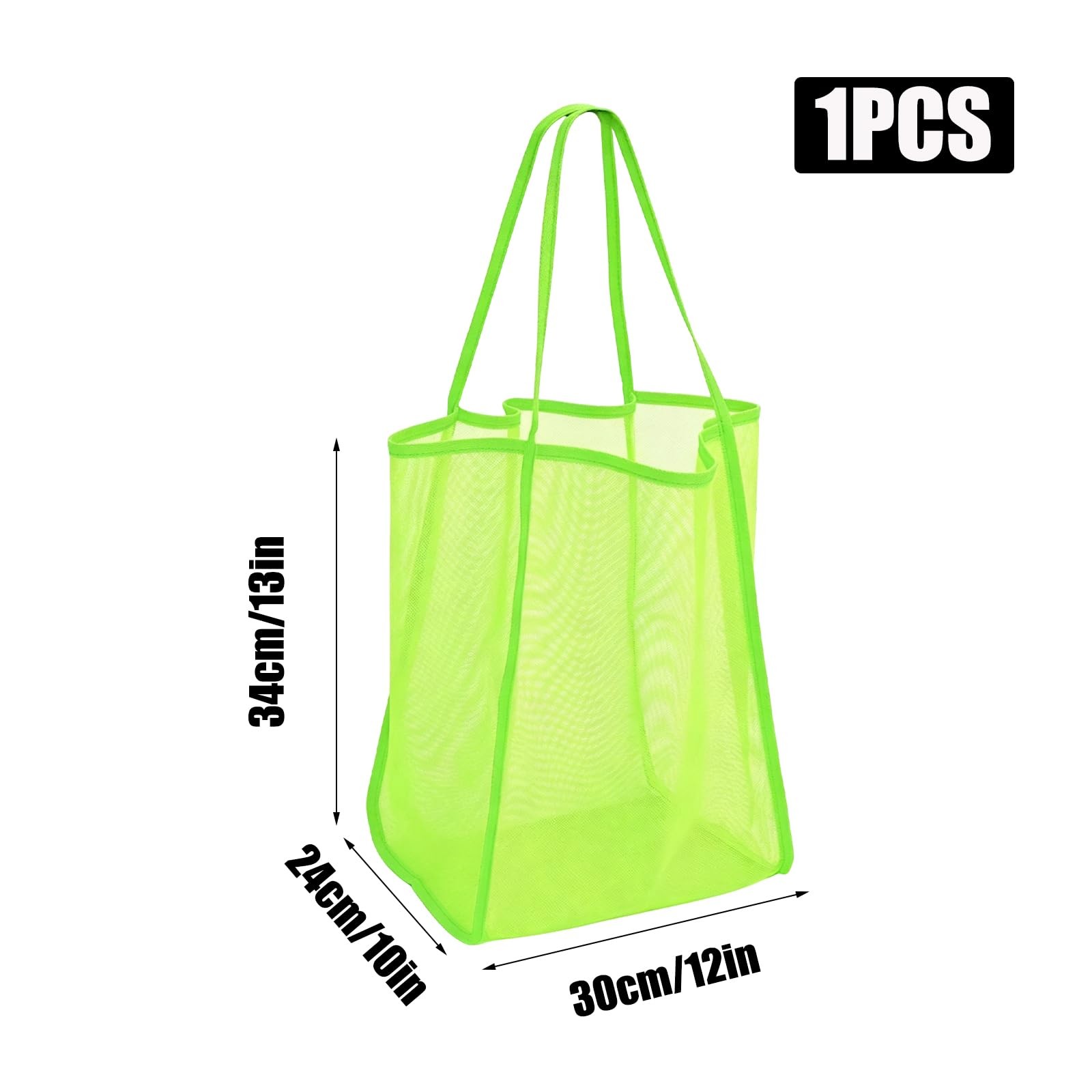 Wuyituart Mesh Beach Tote Bag, Large Foldable Lightweight Beach Bag for Trave…