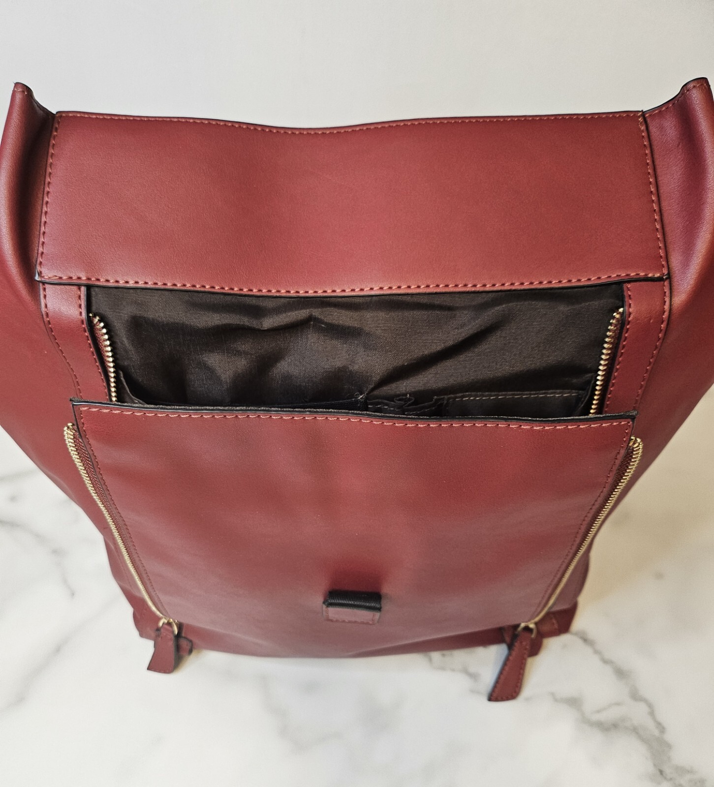Estarer PU Leather Laptop Backpack Maroon Red