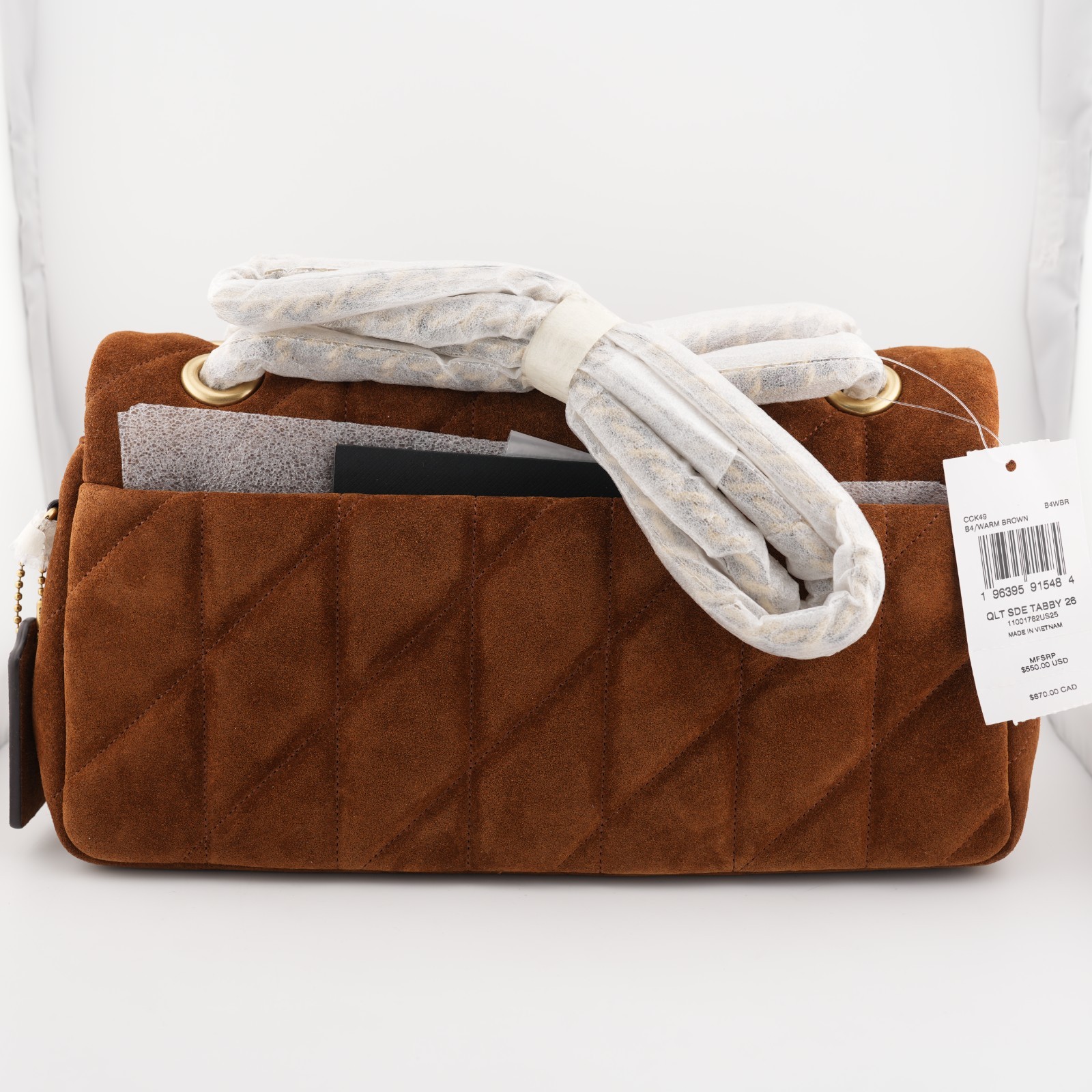 READ COACH CCK49 Tabby Shoulder Bag 26 With Quilting Brass/Warm Brown Suede