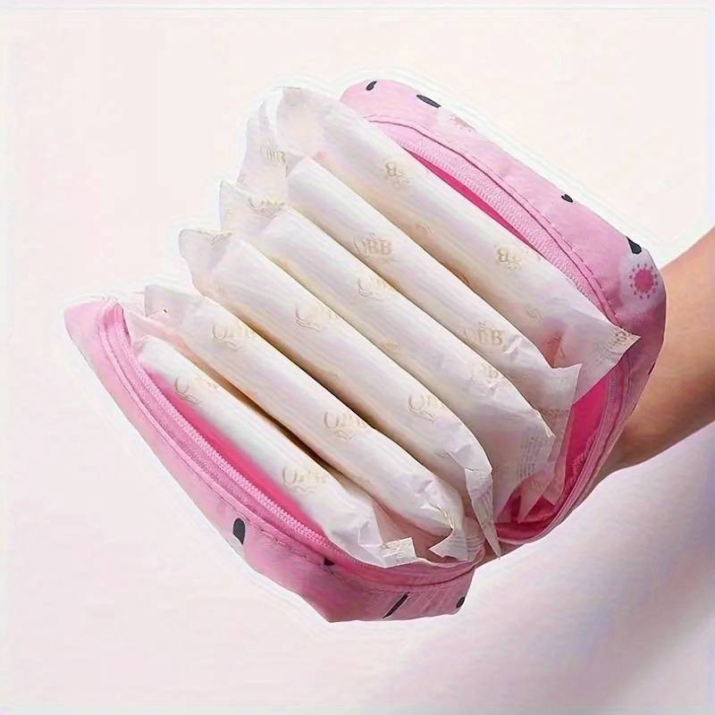 Women Sanitary Storage Bag Pad Purse Pouch Towels Napkins Credit Card Holders