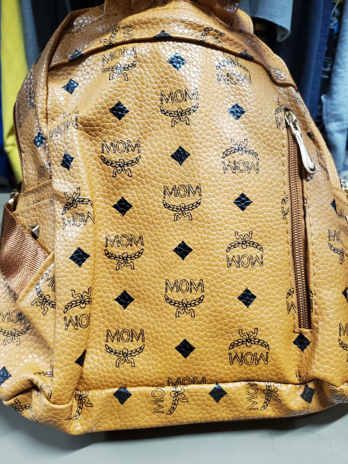 MGM Cognac Mini Backpack Brown MOM WOW Bag Mei Gao Mei Rare Excellent