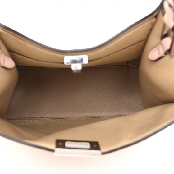 FENDI Pink Peekaboo Medium Calfskin Tote Bag Satchet