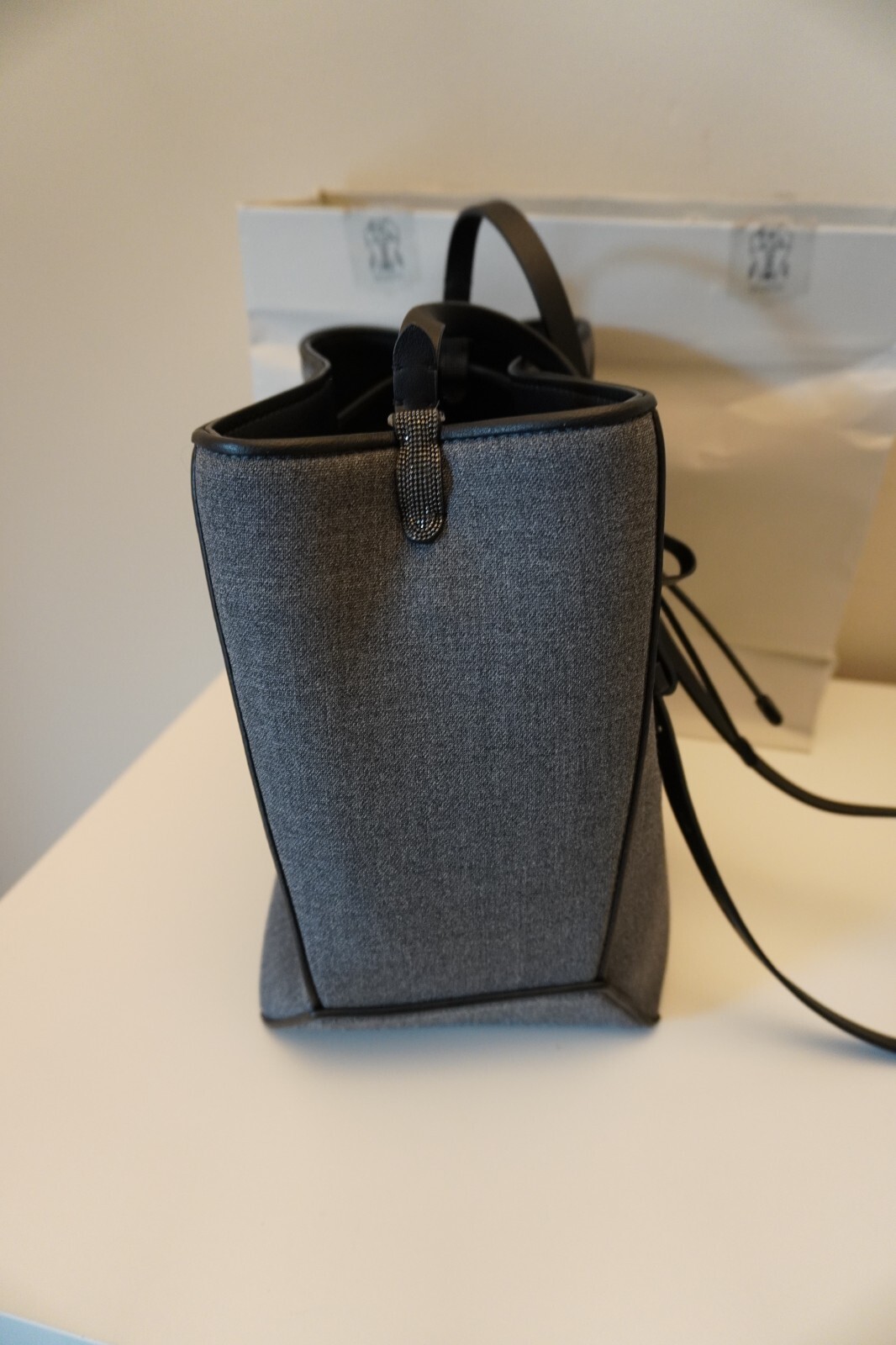 Brunello Cucinelli Duo Medium Bucket Bag Gray Monili New Tag Sleeper $2,700