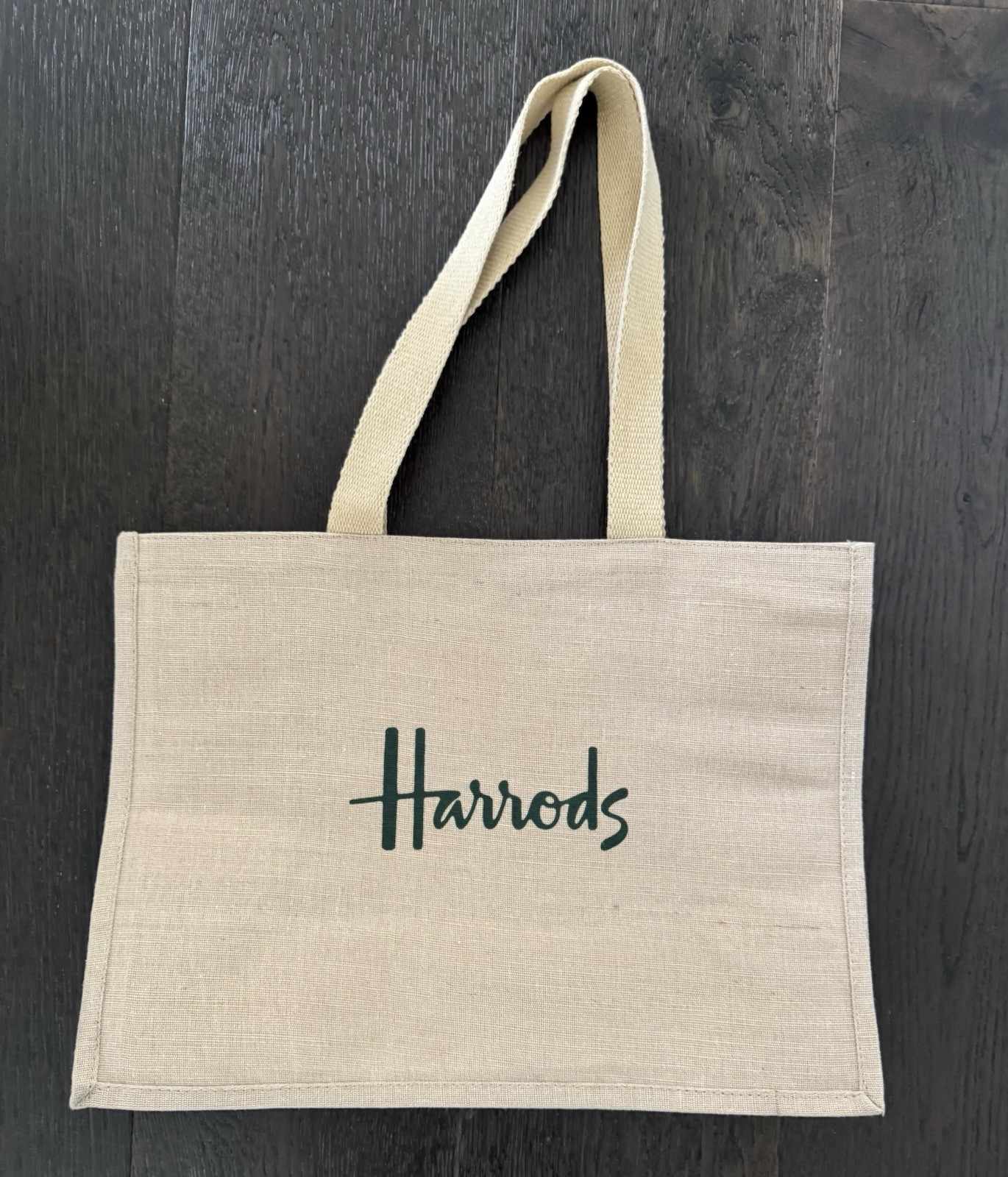 Harrods Bag London Tweed Shopping Tote Handbag Purse Canvas