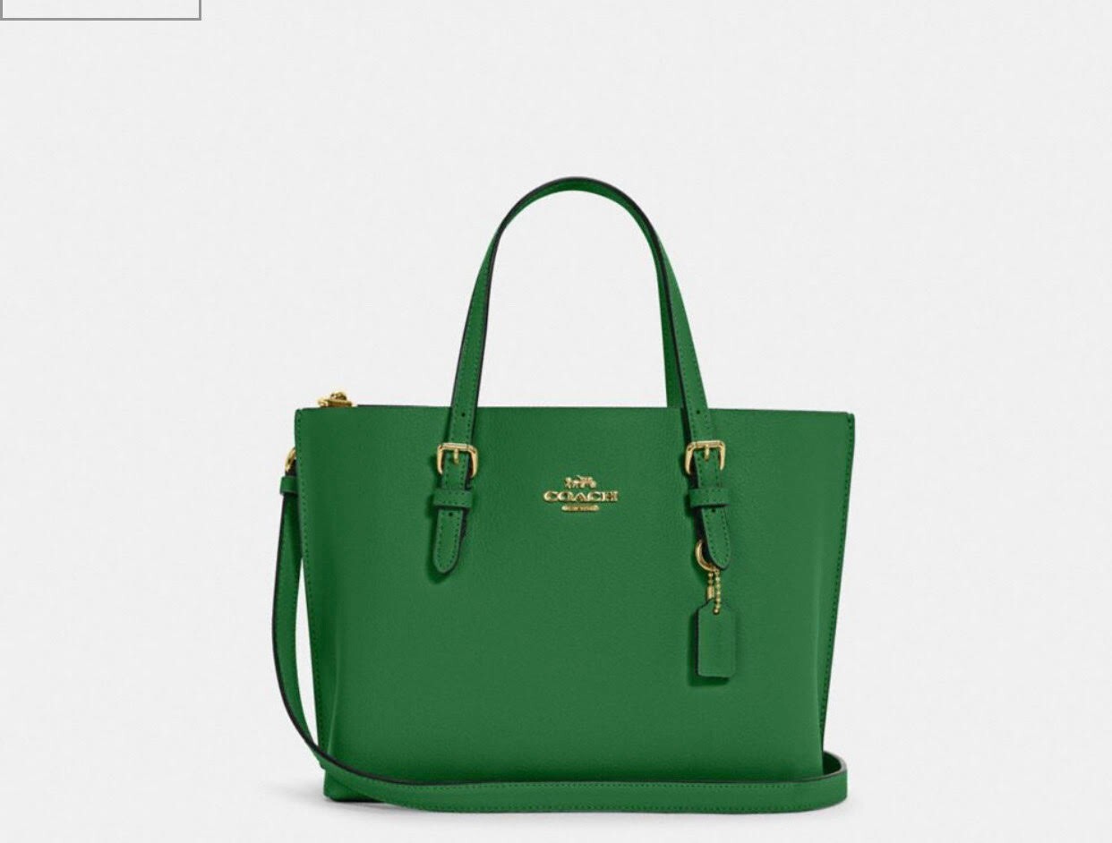 Coach Mollie Women’s Tote 25, Small – Gold/Kelly Green