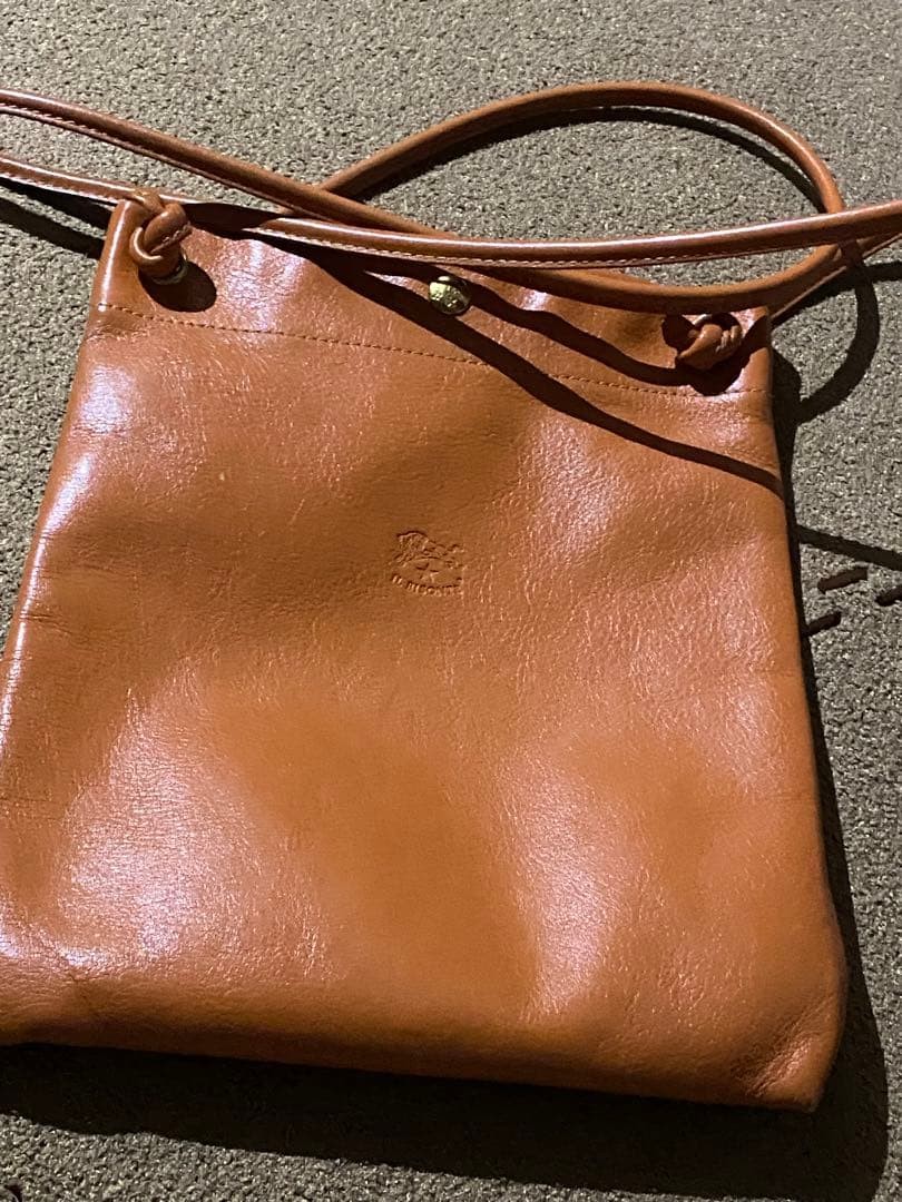 IL BISONTE Sacoche Crossbody Bag Brown Leather Pre-owned Stylish Compact
