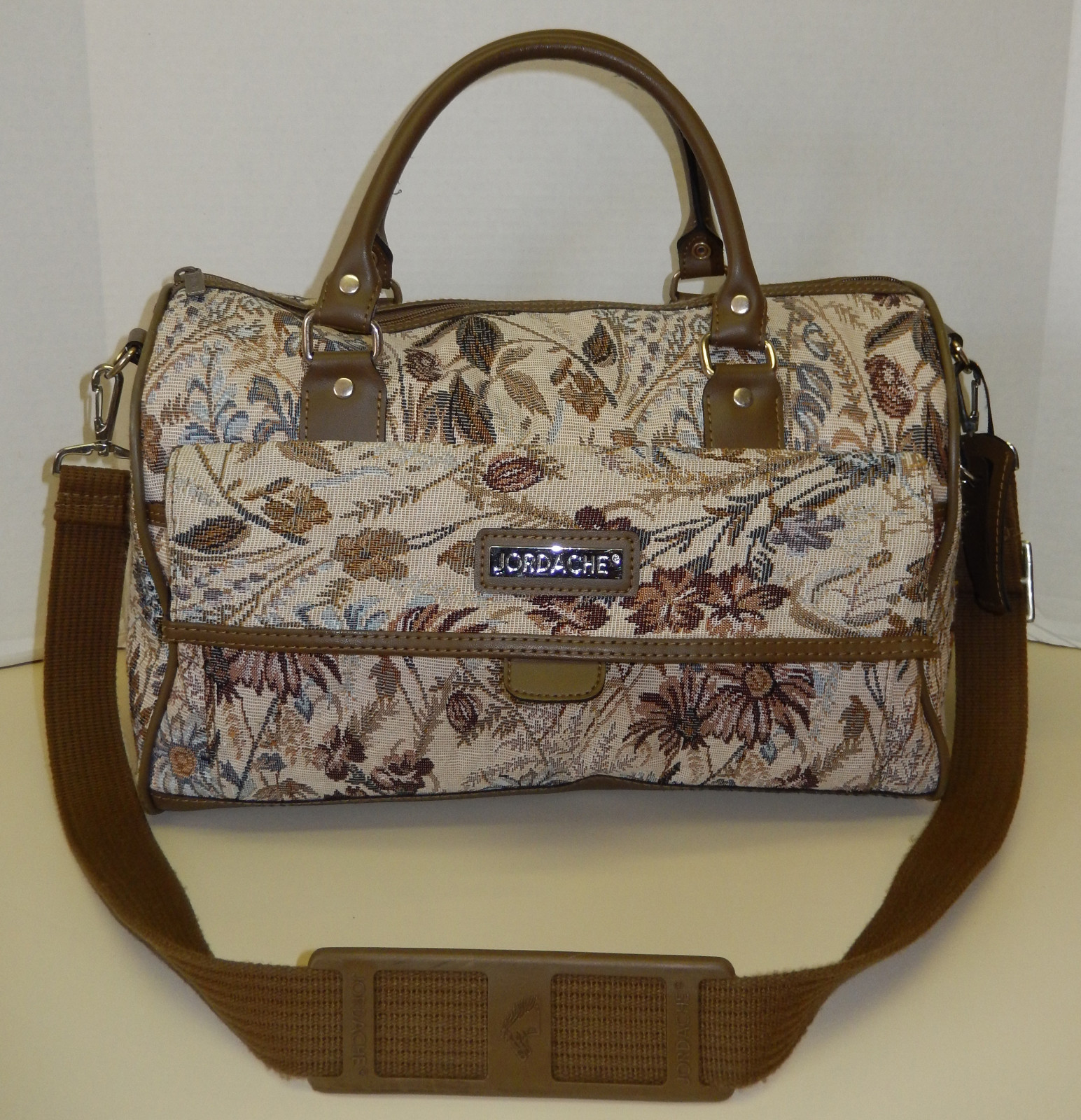 Jordache Tapestry Floral Multi-Colored Handbag Shoulder Bag Satchel Tote Duffle