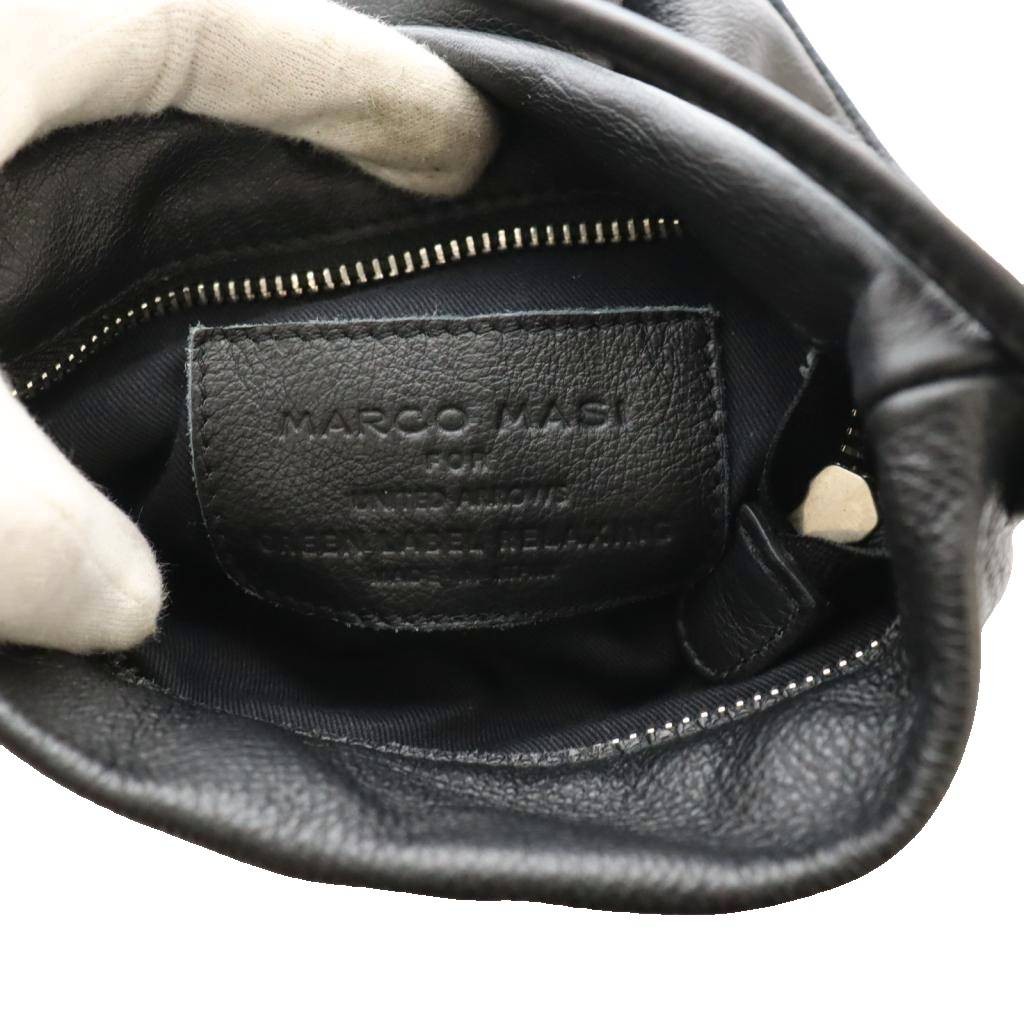 Marco Masi Black Leather Shoulder Bag, 24.5cm (9.6″), Excellent Condition