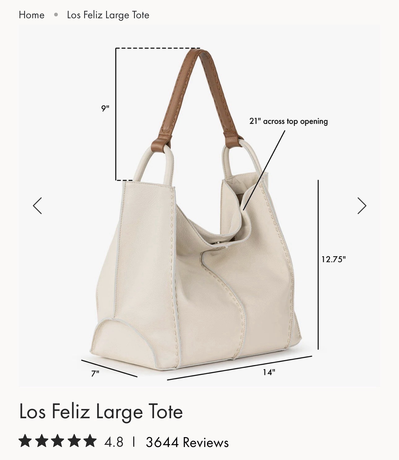 SAK LOS FELIZ SOFT SUPPLE LEATHER SLOUCHY HOBO TOTE SIZE LARGE DOVE GRAY *NWOT*