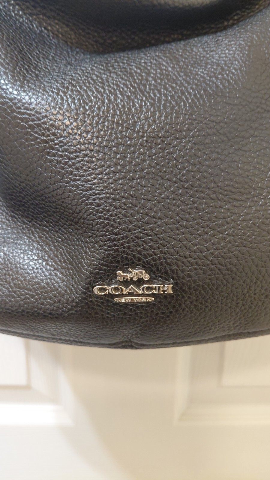 Coach Elle Black Pebbled Leather Hobo Shoulder Bag F31399