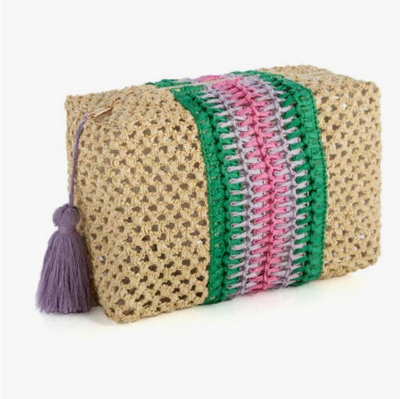 Shiraleah Remy Boxy Zip Pouch – Cosmetics / Makeup – Natural & Colorful – NWT!