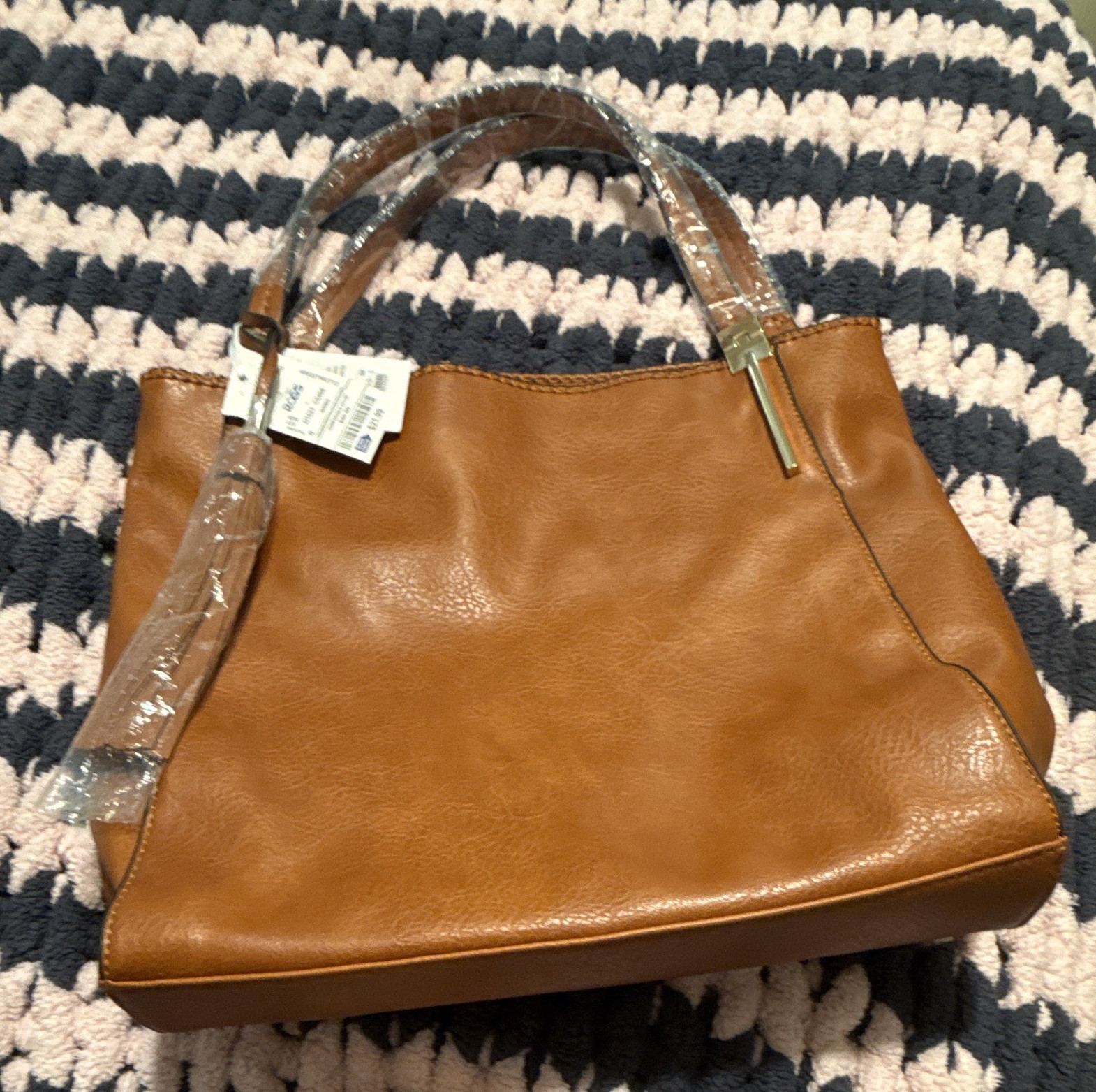 ROSA Brown Medium Satchel Top Handle, Magnetic Closure, Detachable Strap