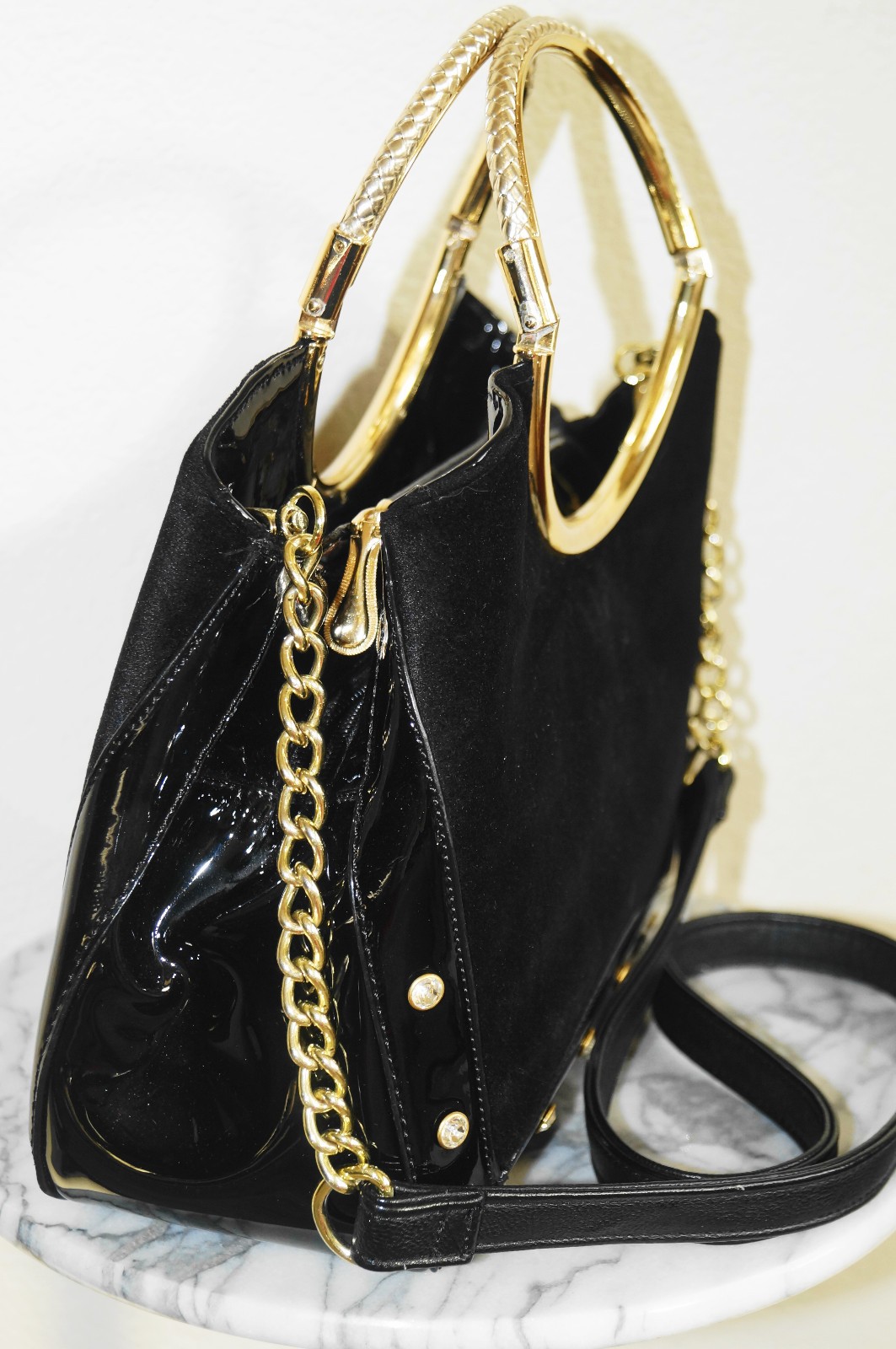 Women’s Handbag Black Elegant Zipper Tote Casual Shoulder Bag