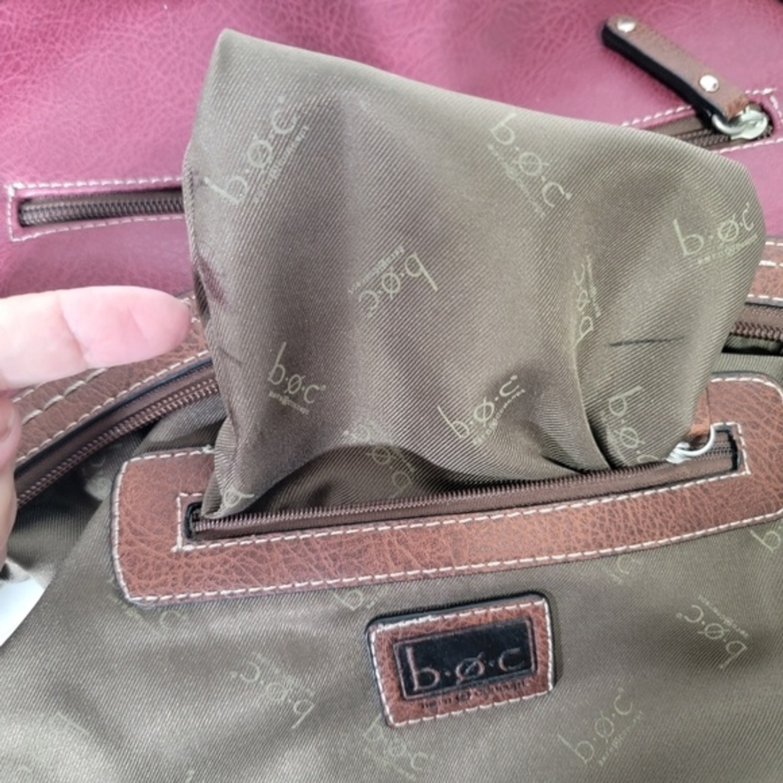 BOC Burgundy red Brown Crossbody Shoulder Purse bag Handbag