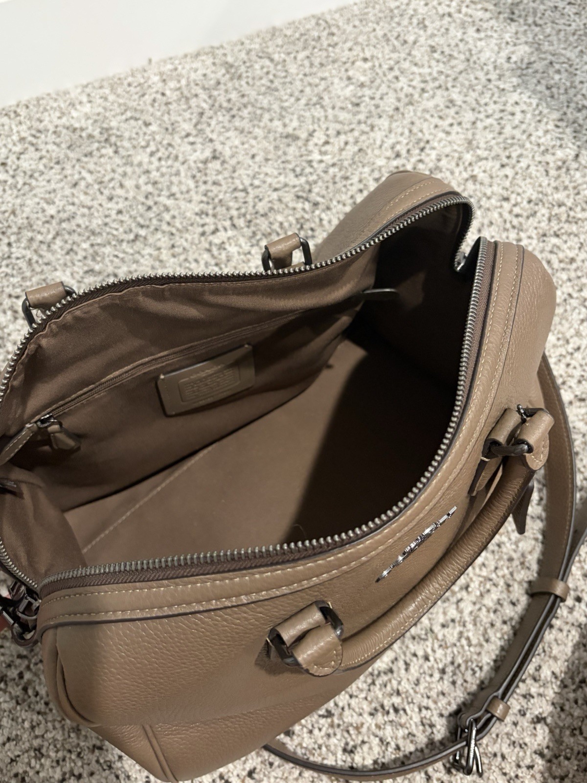 Coach Stone Large Pebbled Rowan w/ Crossbody Strap
