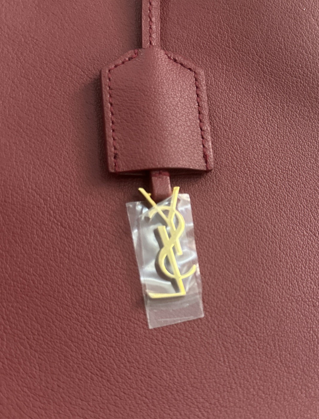 Saint Laurent Shopping Bag East West Tote Smooth Leather Red