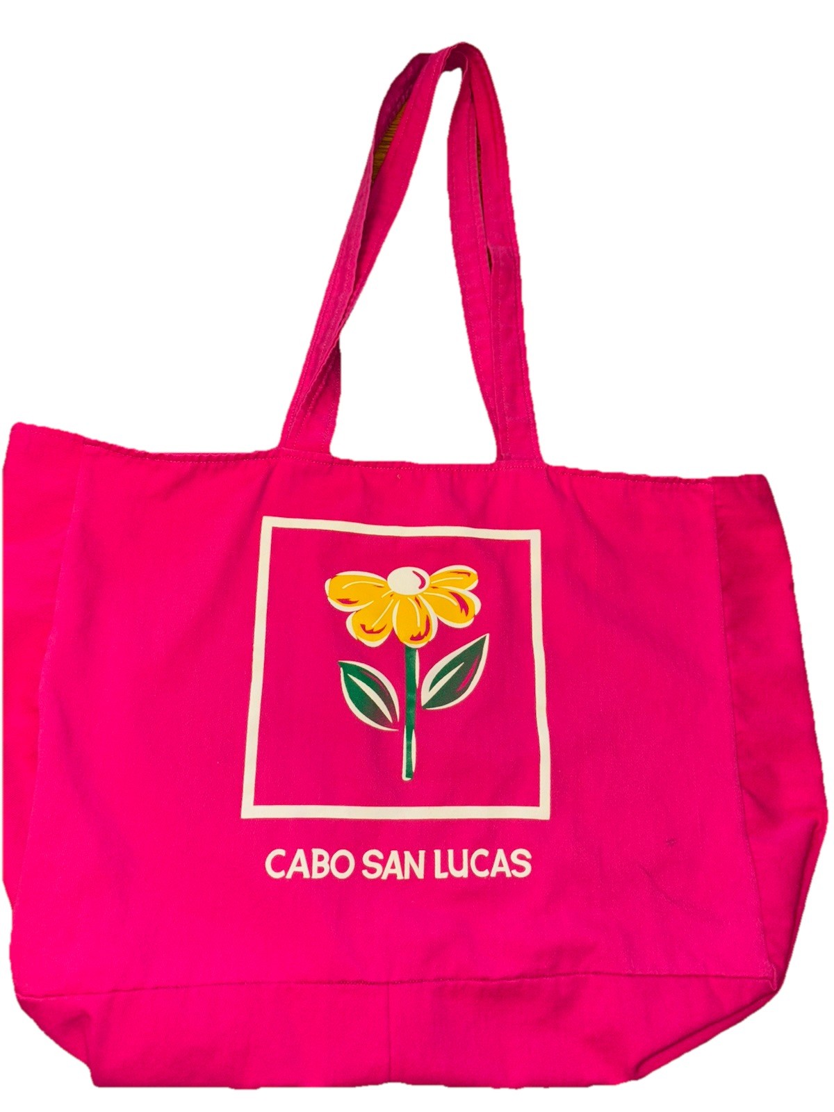 Cabo San Lucas Pink 14 Tall 16×4 Beach Bag Flower Purse Travel Tote Souvenir