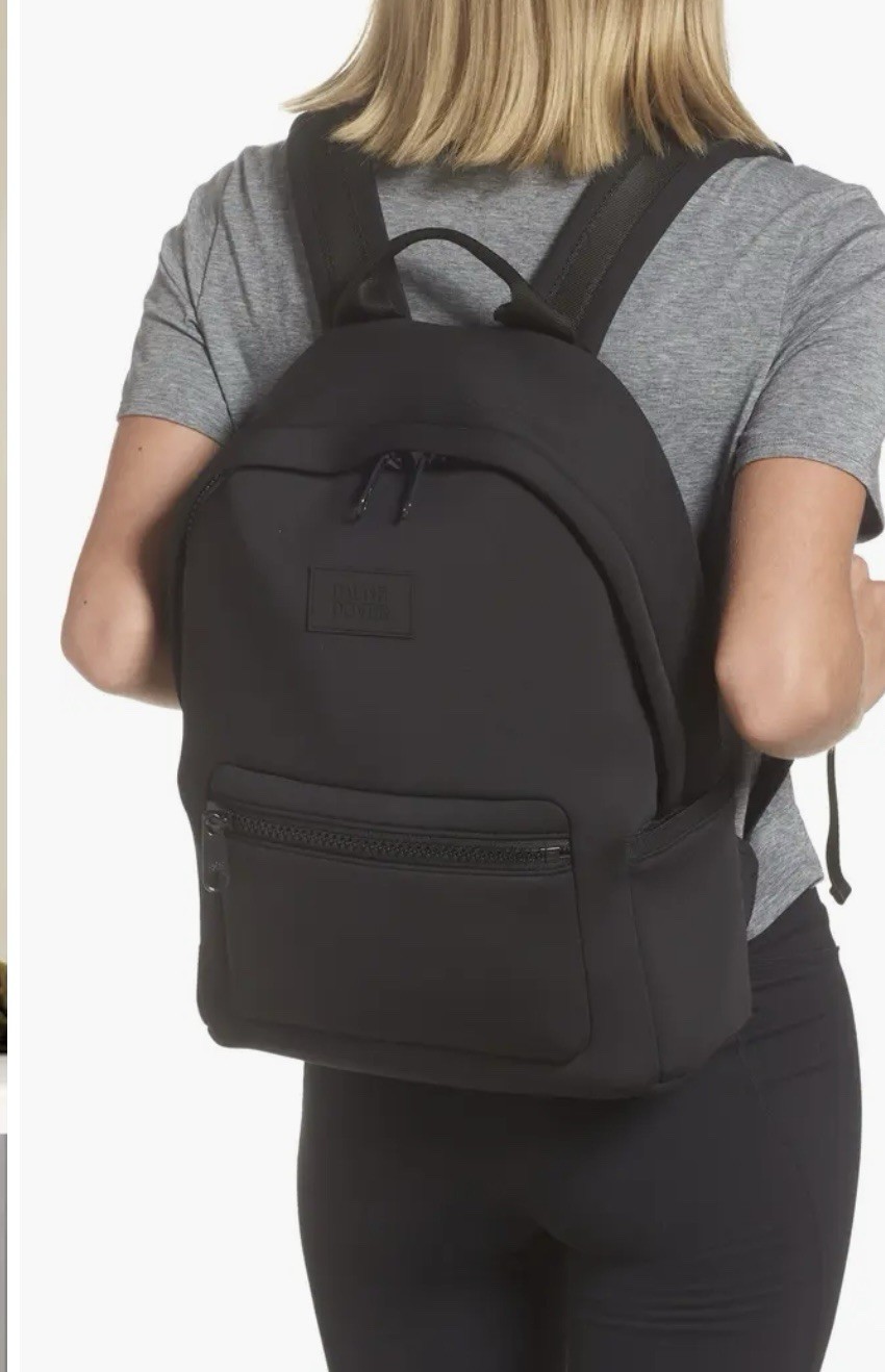 Dagne Dover Medium Dakota Neoprene Backpack in Onyx Black