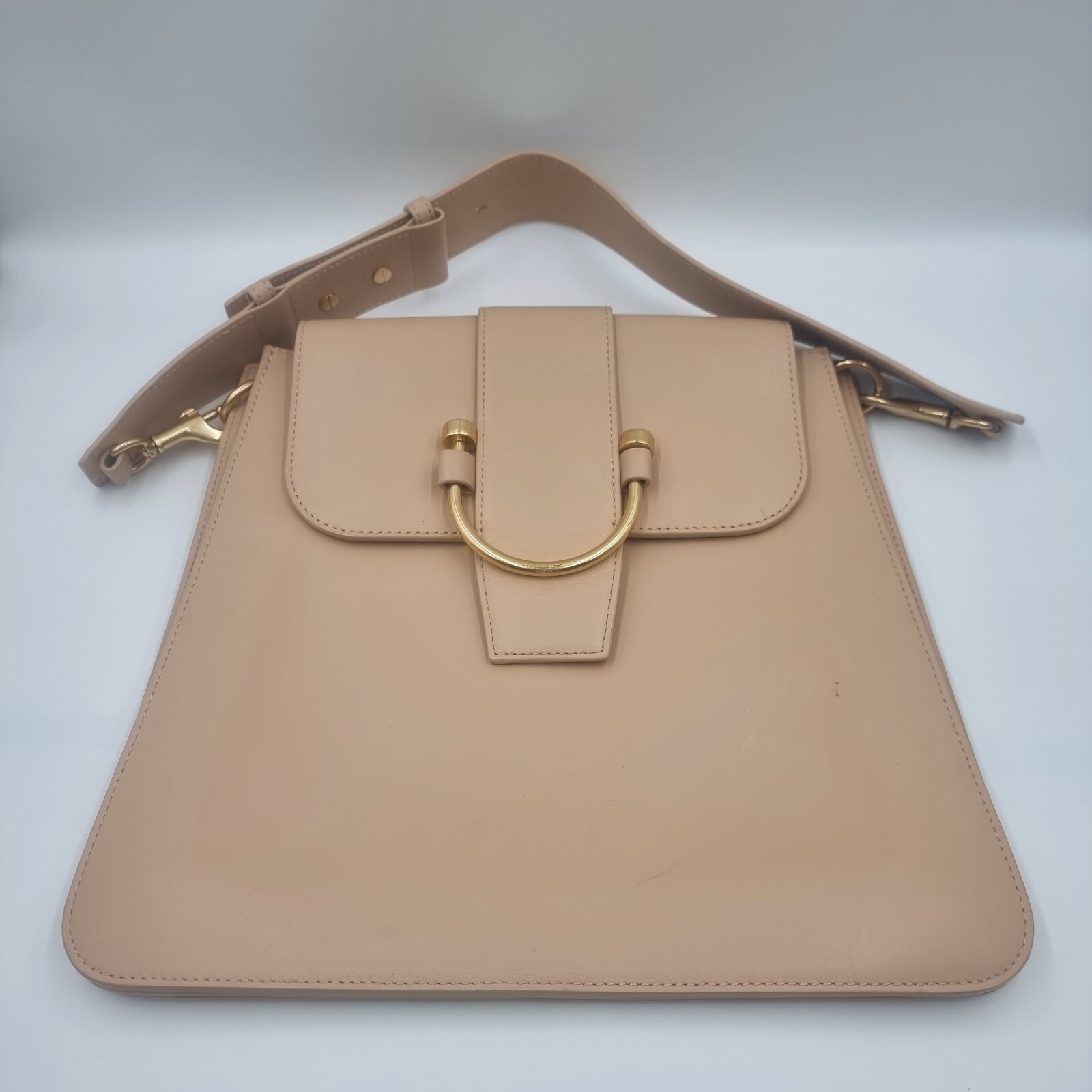 Oroton Solo Sable Tan Large Genuine Leather Satchel Shoulder Bag Purse Designer