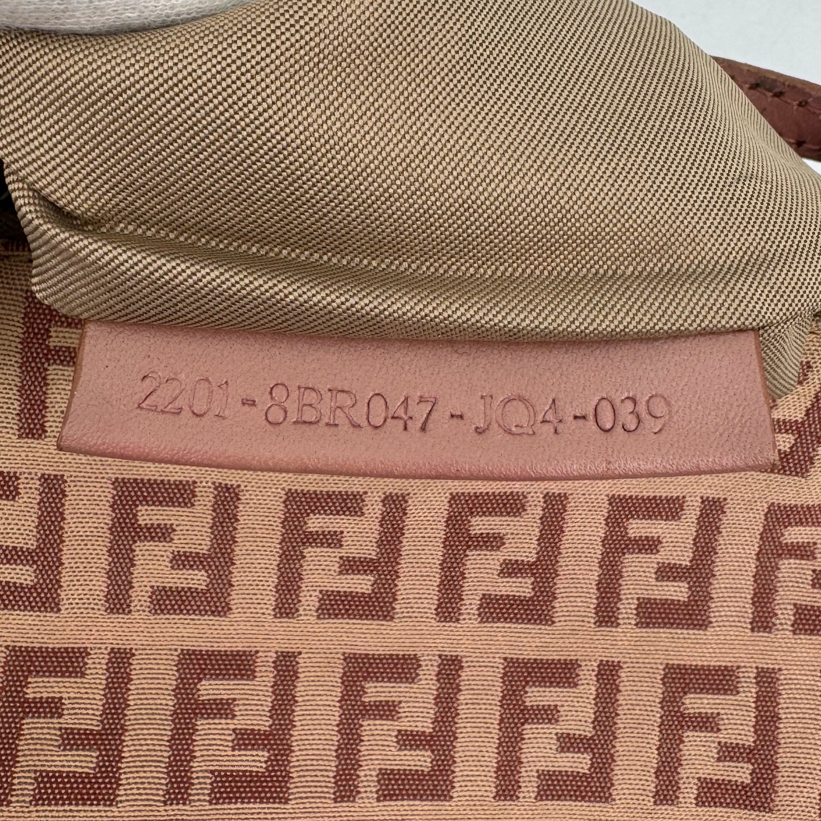 Fendi Shoulder bag Zucchino Canvas Leather Sacoche Pink Zucca Authentic