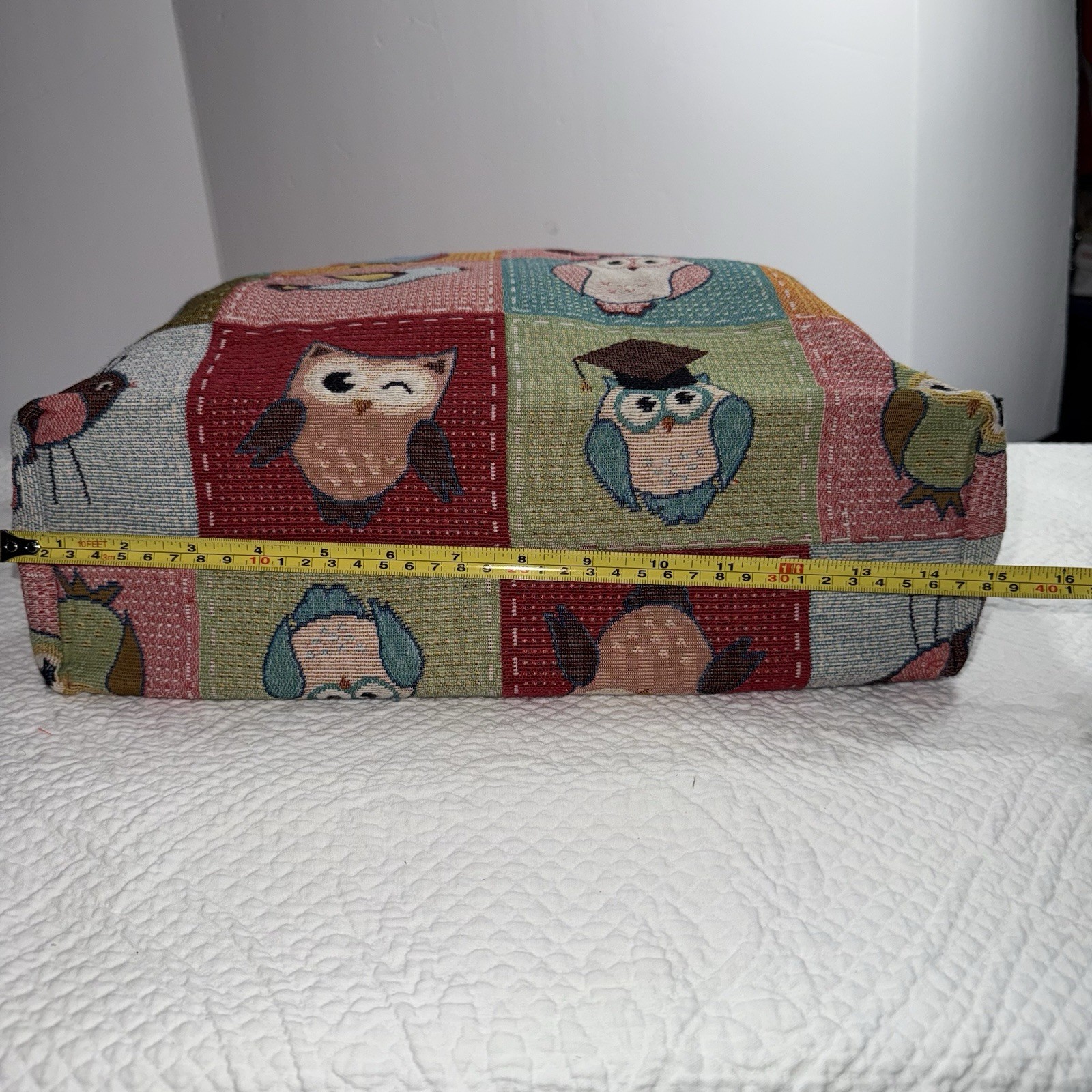 Owl And Birds Large Tote Bag, Patchwork, Stitched Colorful, Eco Friendly.