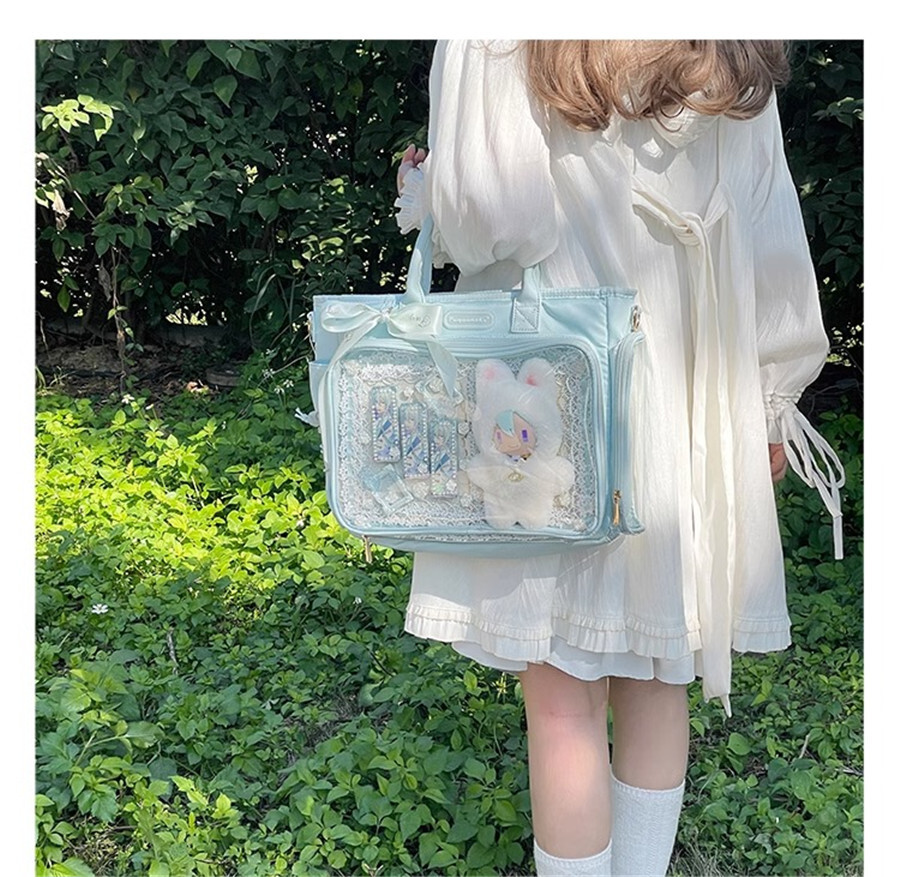 Puppy Itabag Lolita Backpack Handbag A4 Transparent Shoulder Crossbody Bag Tote