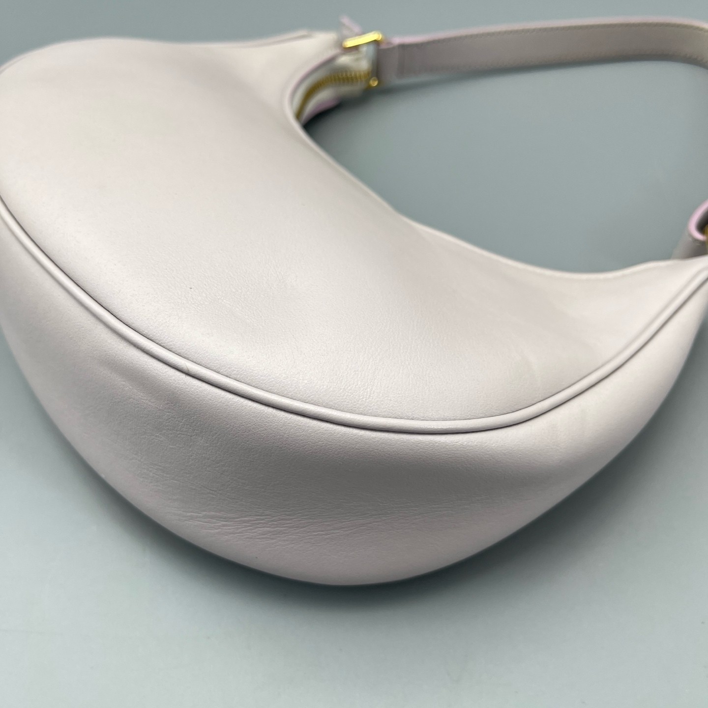 AUTH CELINE Ava Taro Purple Leather Underarm Shoulder Bag Handbag