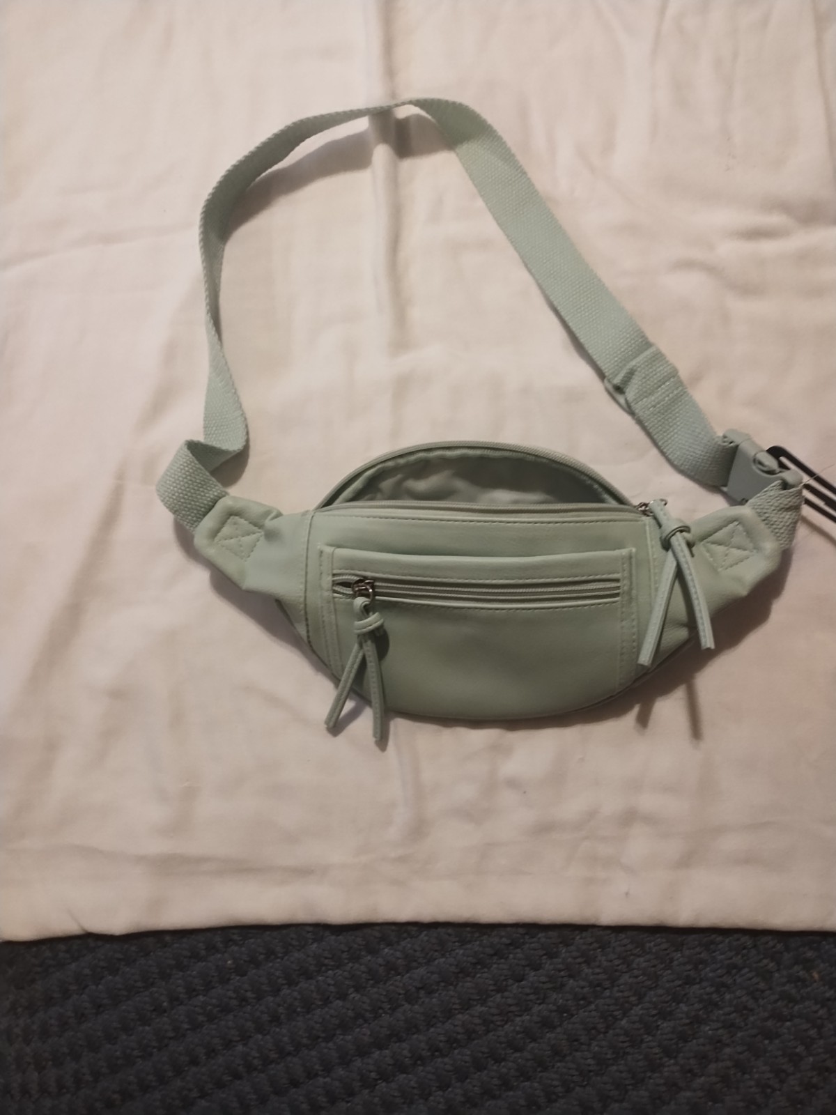 Wild Fable Faux Leather 2 Pocket Fanny Pack Mint Green Brand New