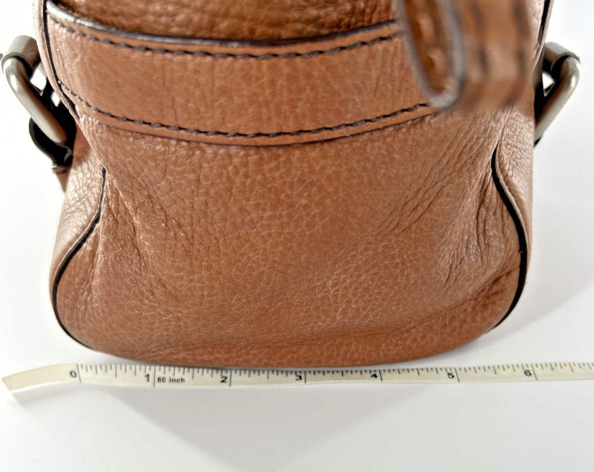 Vintage Fossil Maddox chestnut pebbled leather satchel