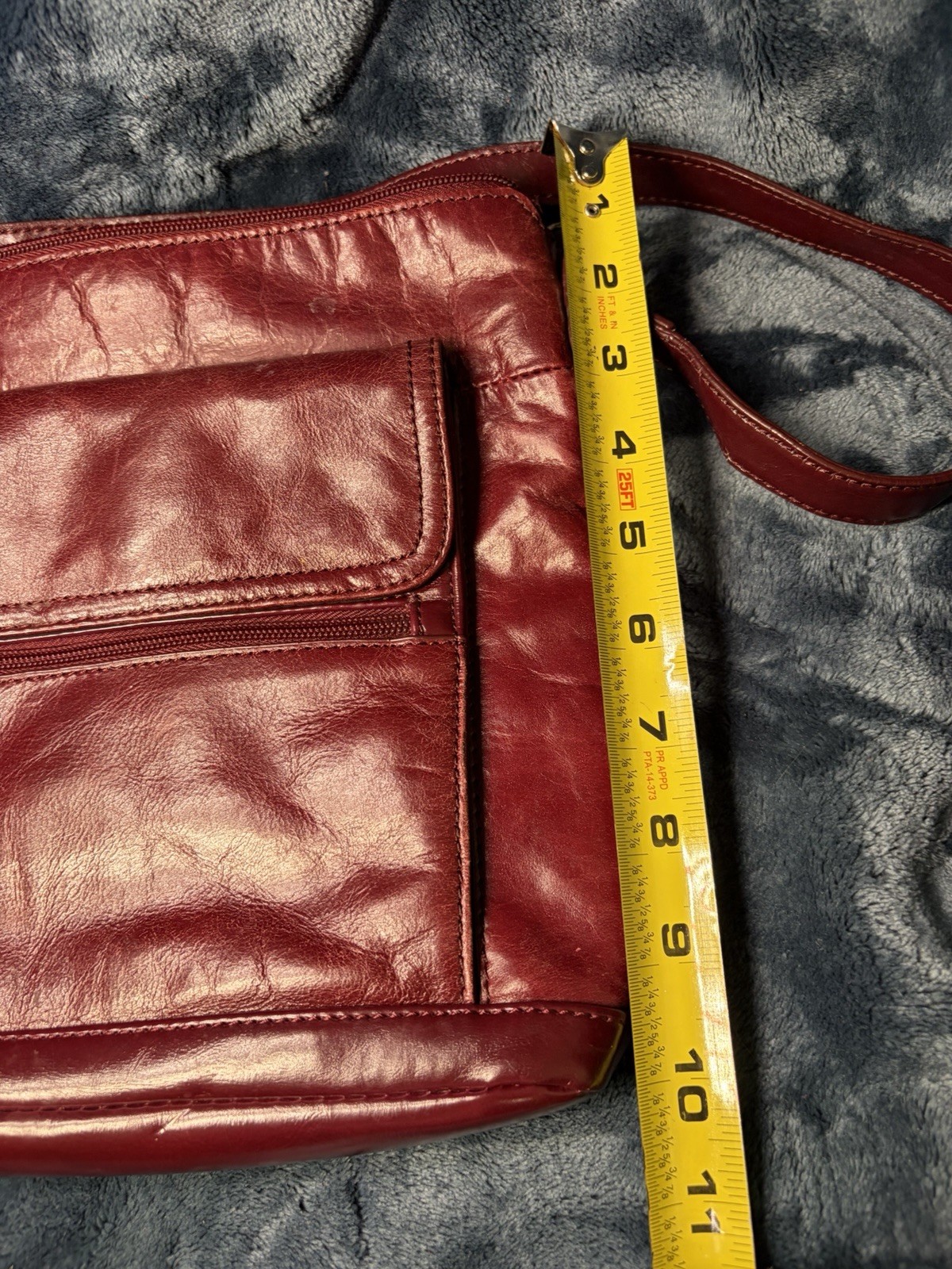 Giani Bernini Burgundy Leather Venice Crossbody Shoulder Organizer Bag Purse