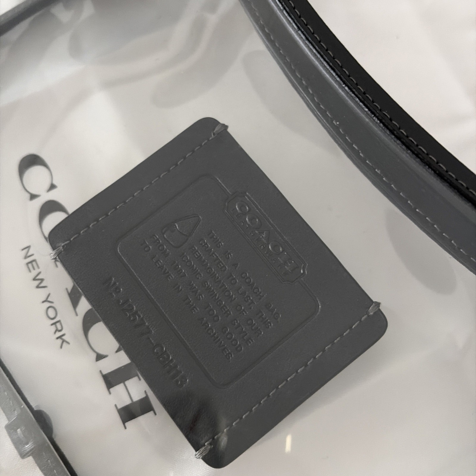 Coach Stadium Swinger Clear PVC Shoulder Crossbody Bag Black CBH13