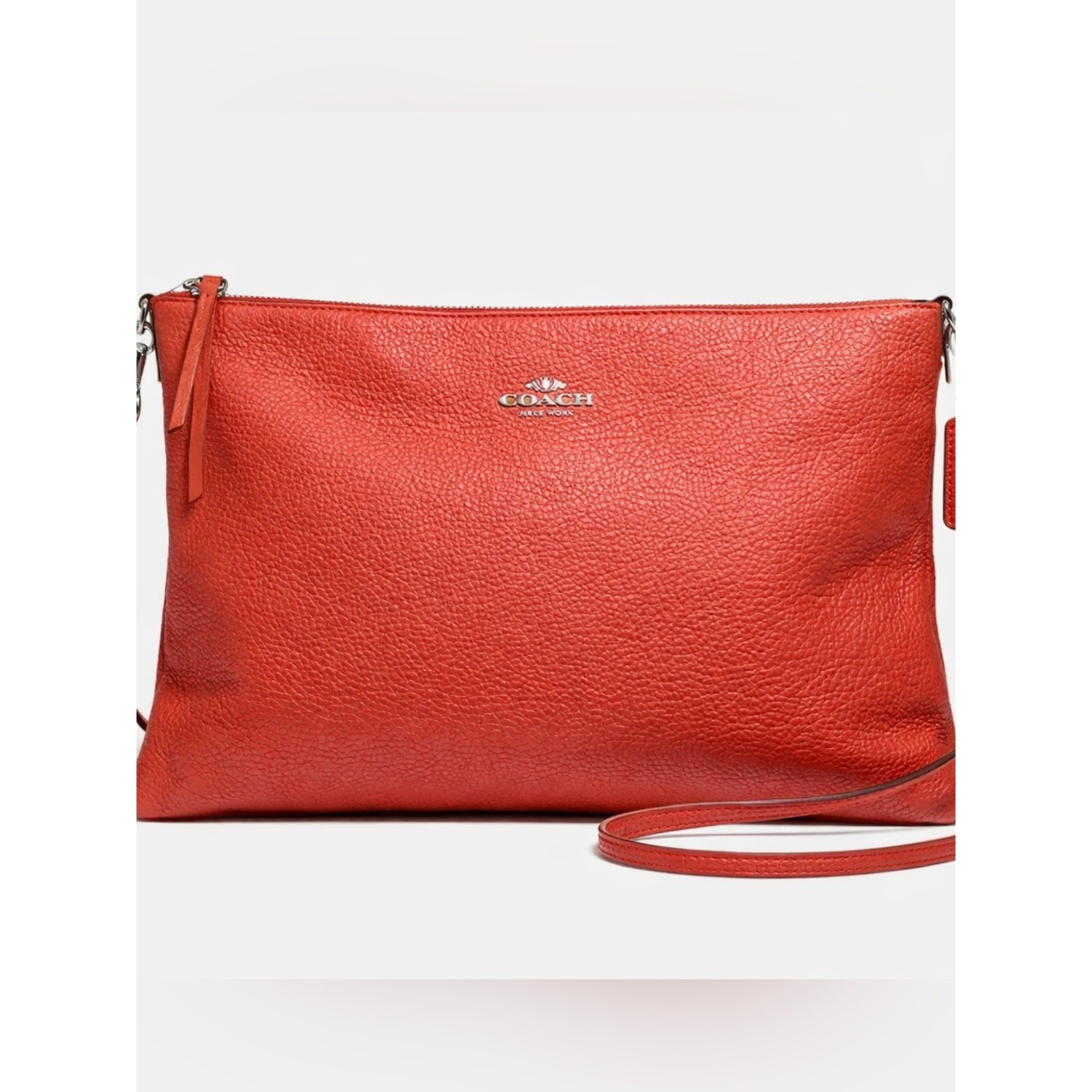 Coach Bleeker Daily Clutch Pebbled Leather Large (15 in. X 12.5 in) Crossbody