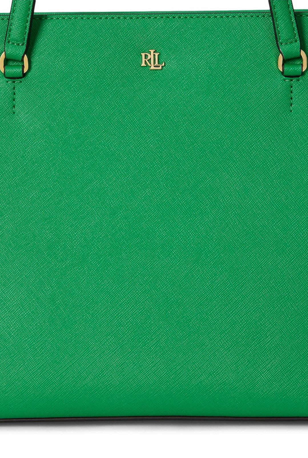 Ralph Lauren Crosshatch Leather Sophisticated Karly M Tote Bag Resort Green $225