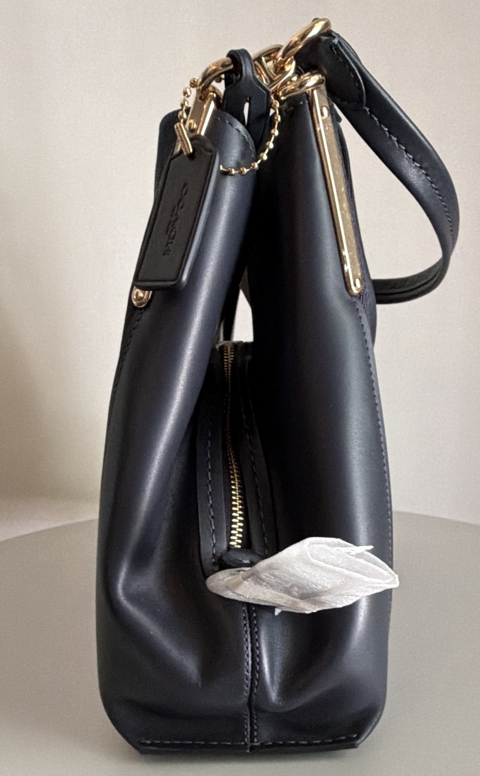 Coach Shoulder Bag crafted in a “Denim /Navy Jacquard pattern