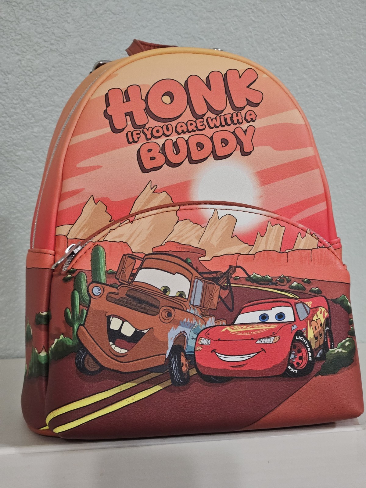 LOUNGEFLY DISNEY PIXAR CARS DUO RADIATOR SPRINGS MINI BACKPACK NWT!!!
