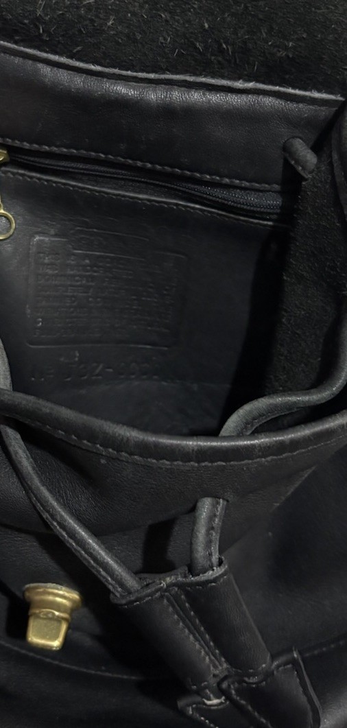 Coach 90s 9791 Black Leather Daypack Backpack Made In USA