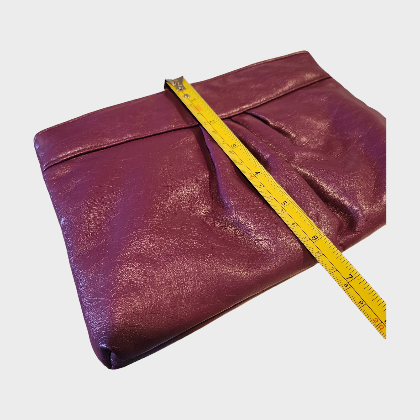 Vintage Grape Purple Zip Clutch approx 6.5×10.5in