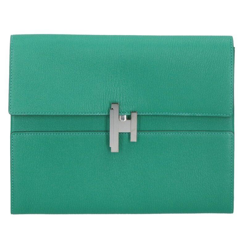 HERMES Bag: Cinetic Chevre A stamp Green W24.5*H19.5cm w/box bag;