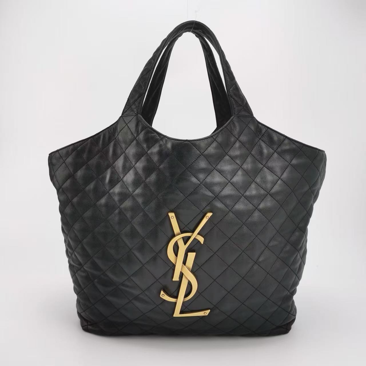 YSL SAINT LAURENT Icare Maxi shopping bag quilted leather tote black