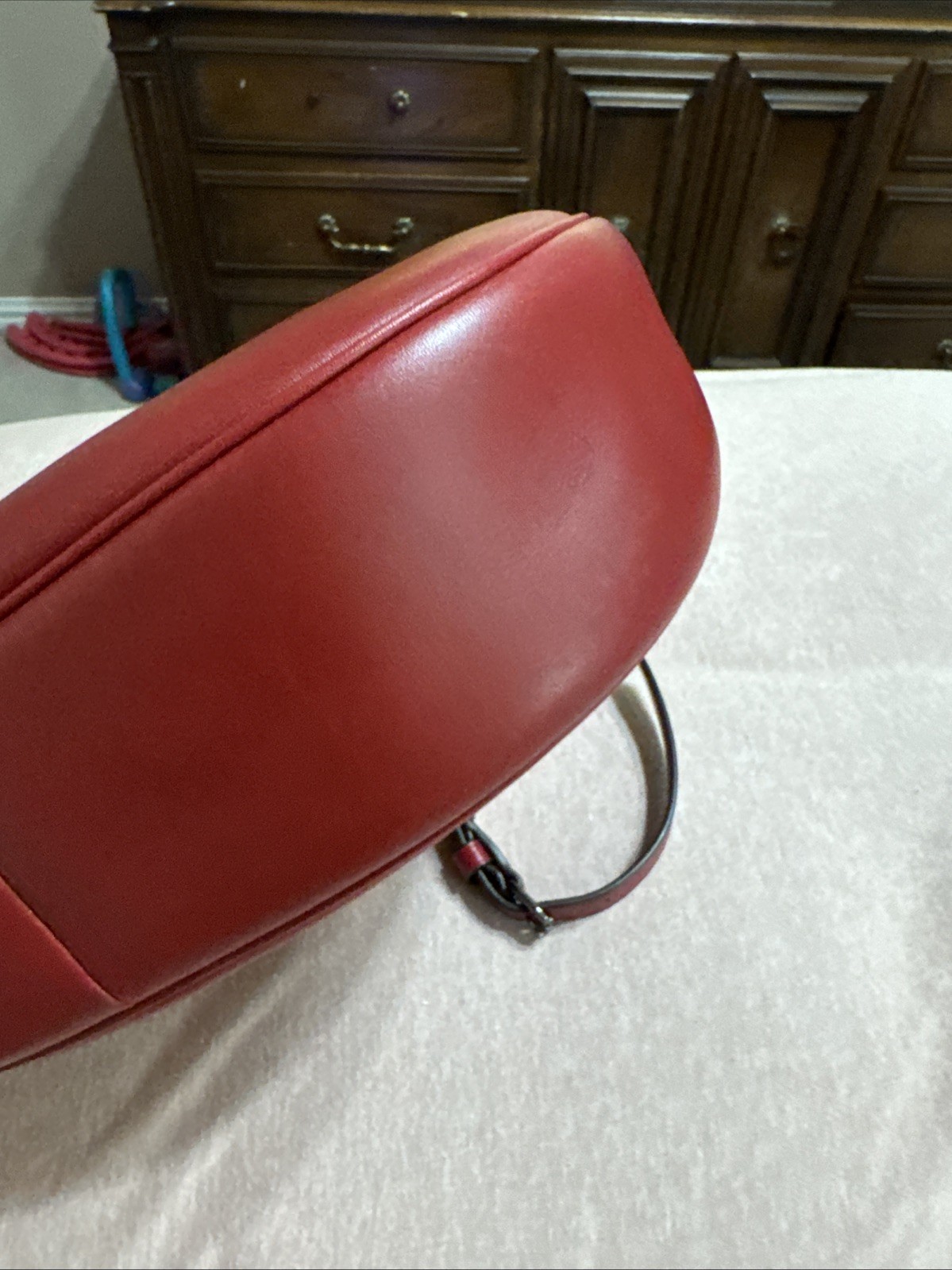 Coach Chelsea Crossbody Hobo Red Smooth Leather Crescent Bag Style 54446