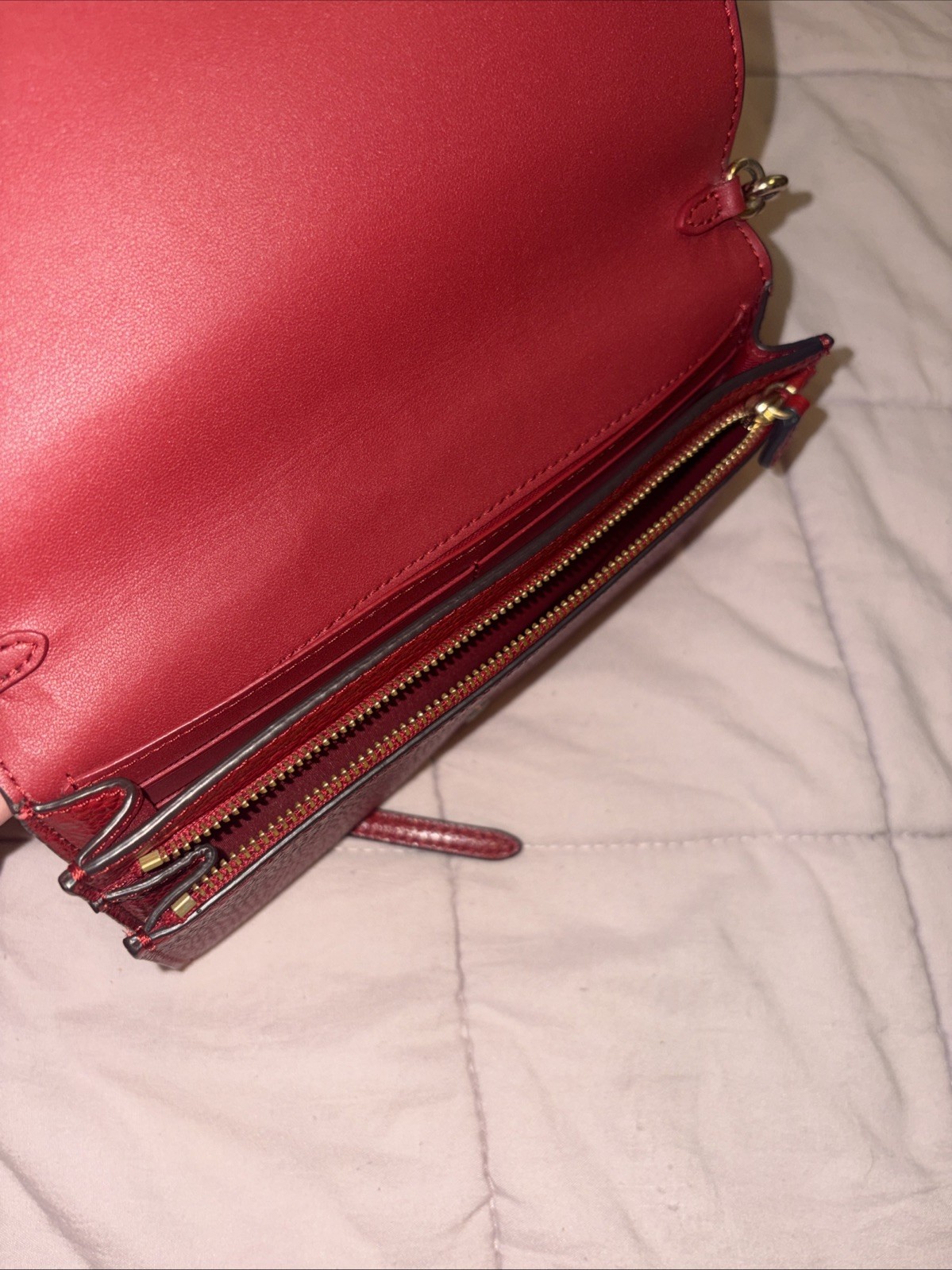Red Coach Over The Shoulder Purse