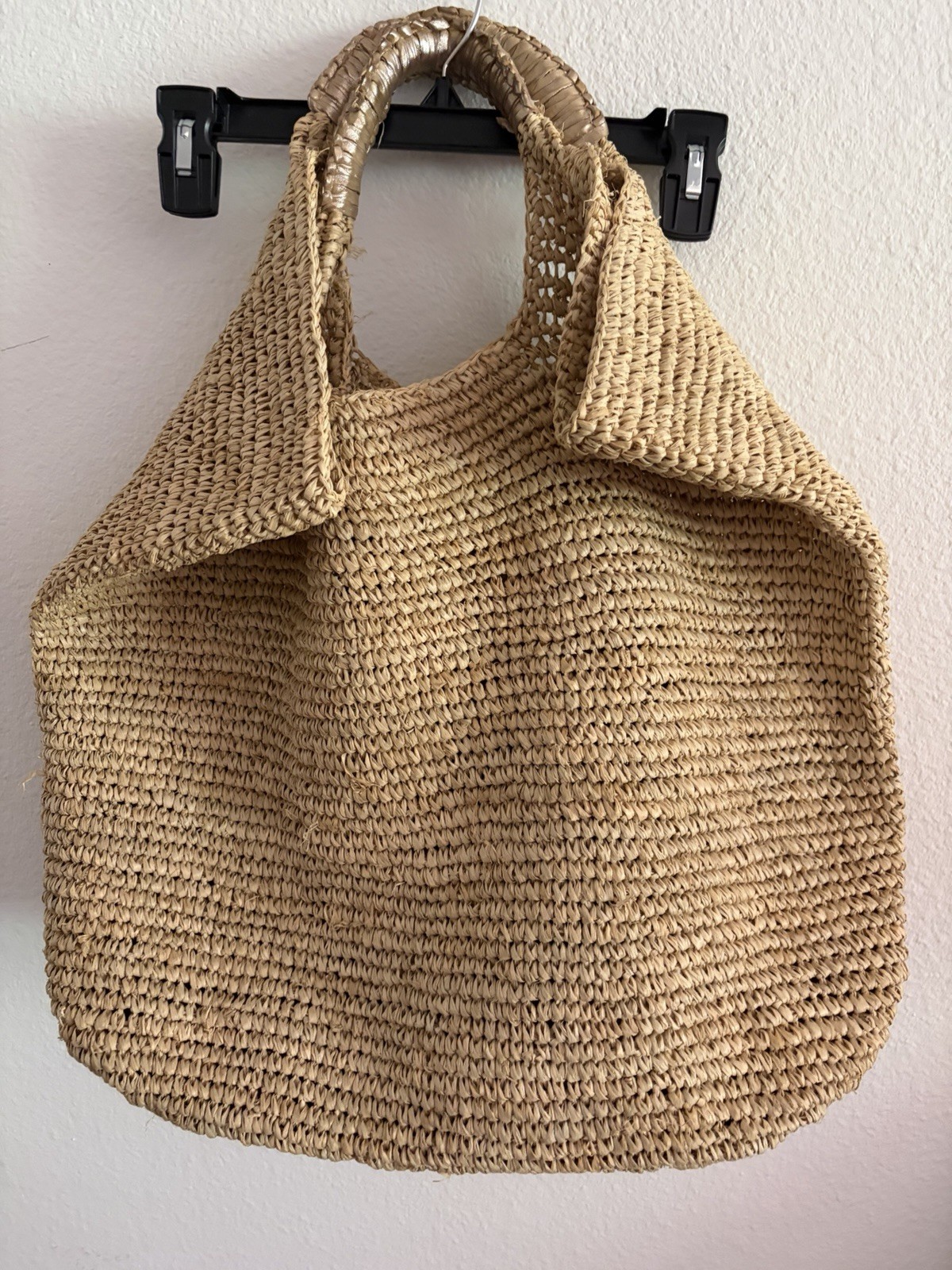 Calypso St Barth Large Raffia Bag W/ Silver Leather Handles