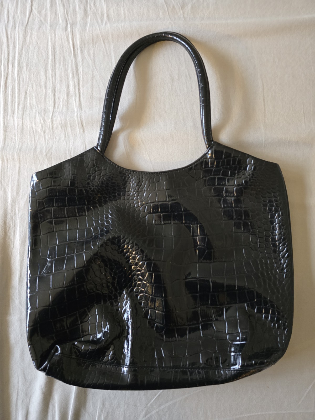 Elegant Black Alligator Skin Women’s Handbag. Neiman Marcus Brand